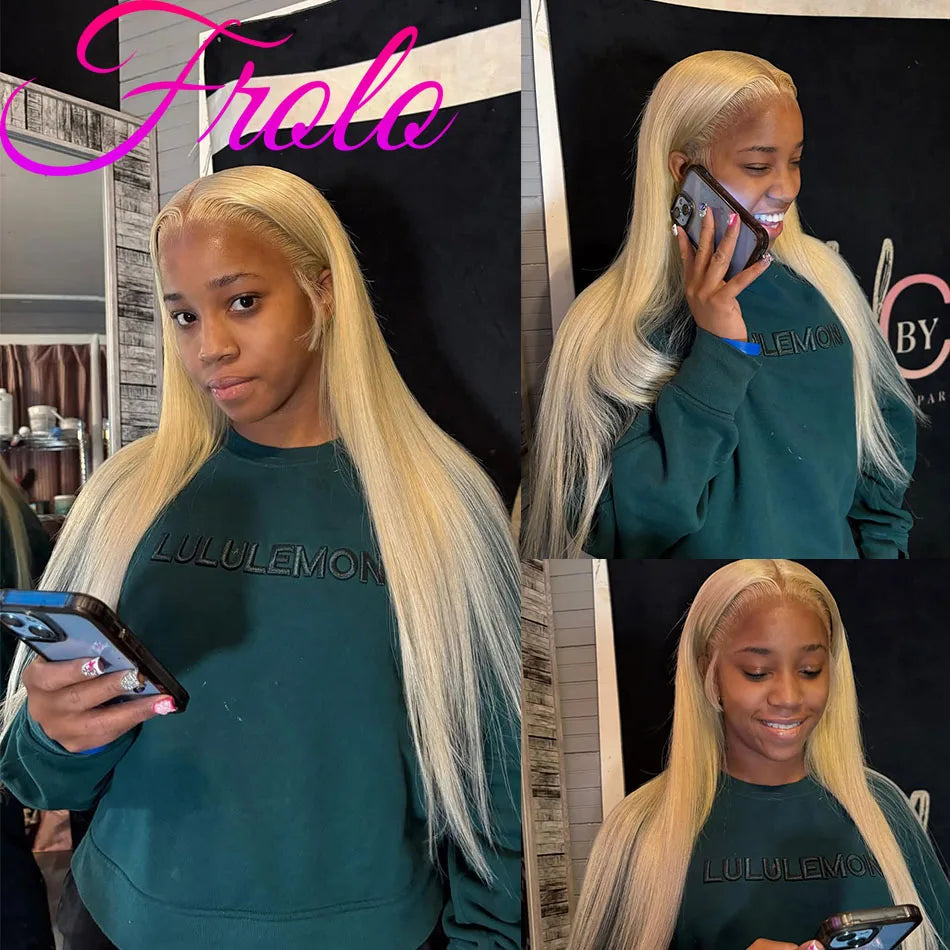 **Blonde Straight 613 HD Lace Frontal Wig / 13x6 Lace Front Wig / Human Hair / Honey Colored 13x4 Transparent Lace Front Wigs for Women