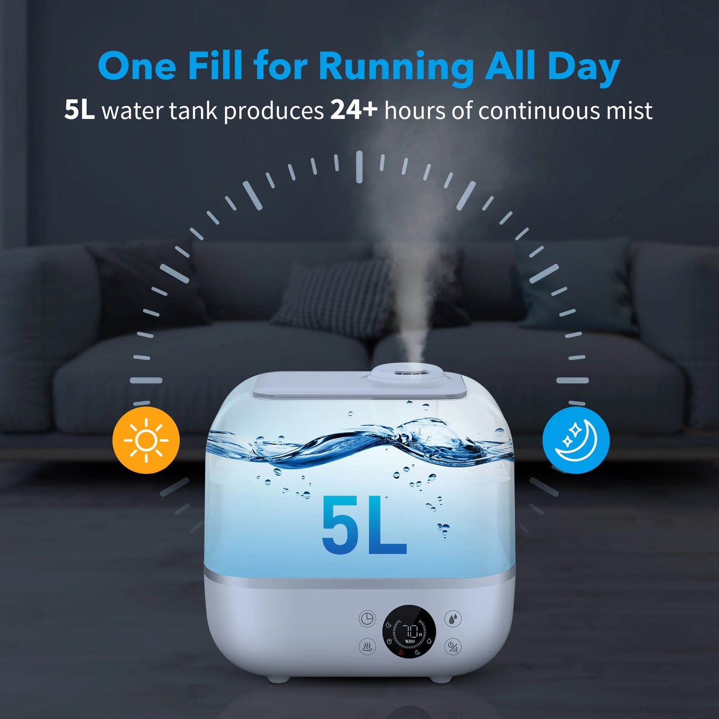 Cool Mist Humidifier /  Ultrasonic / Bedroom / 9L/5L with Essential Oil Remote Control  / Home / Baby / Office /  Plants
