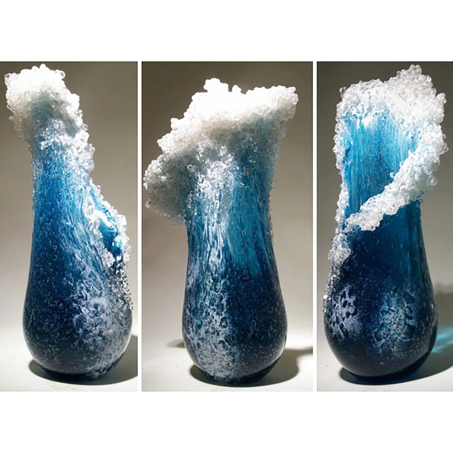 Sea Wave Vase / Wavy Vase  / Resin  / Blue Wavy Vase  /  For Office  / Living Room  / Decorations  / Decor