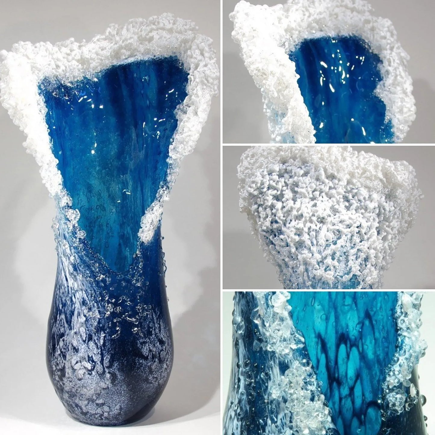 Sea Wave Vase / Wavy Vase  / Resin  / Blue Wavy Vase  /  For Office  / Living Room  / Decorations  / Decor