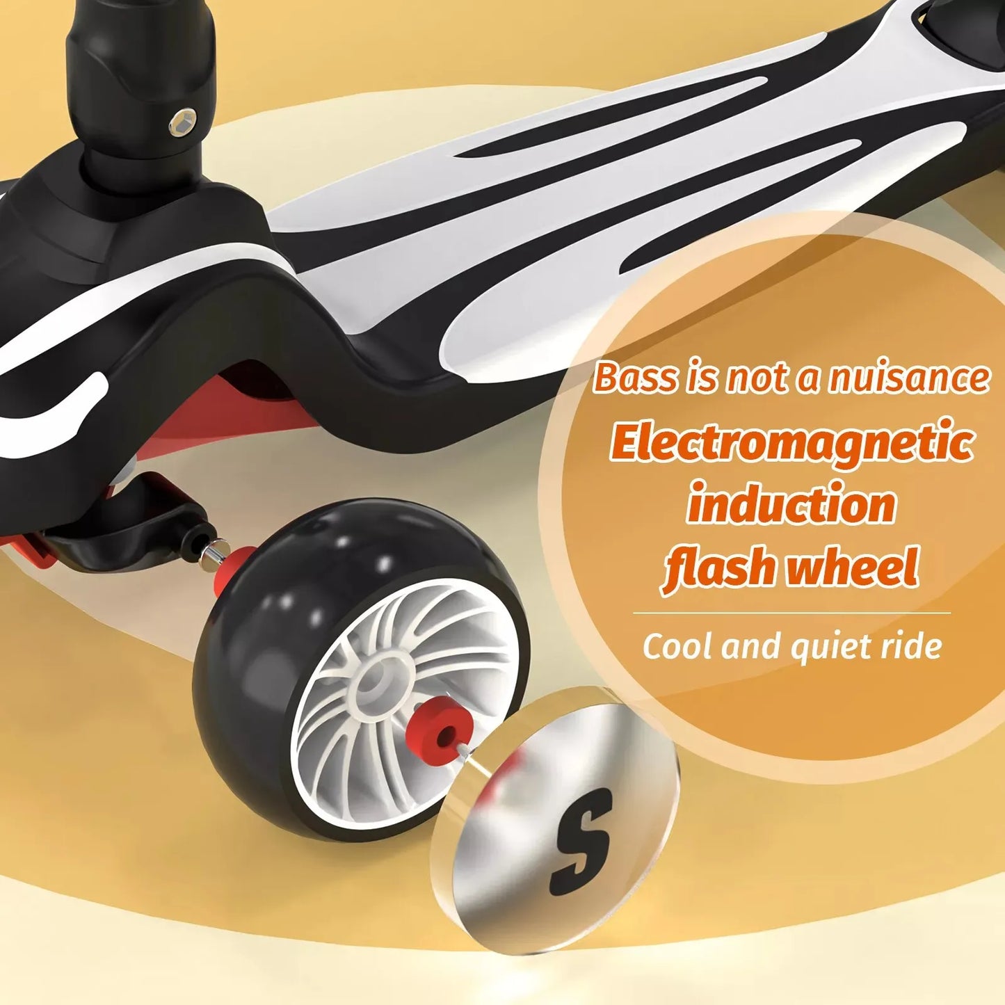 Toddler Kick Scooter /  Children's'  Fold-down-Seat Balance Scooter /  Adjustable Height/Handlebars /  Balance Scooter / Illuminated Wheels /  Ages 3-12