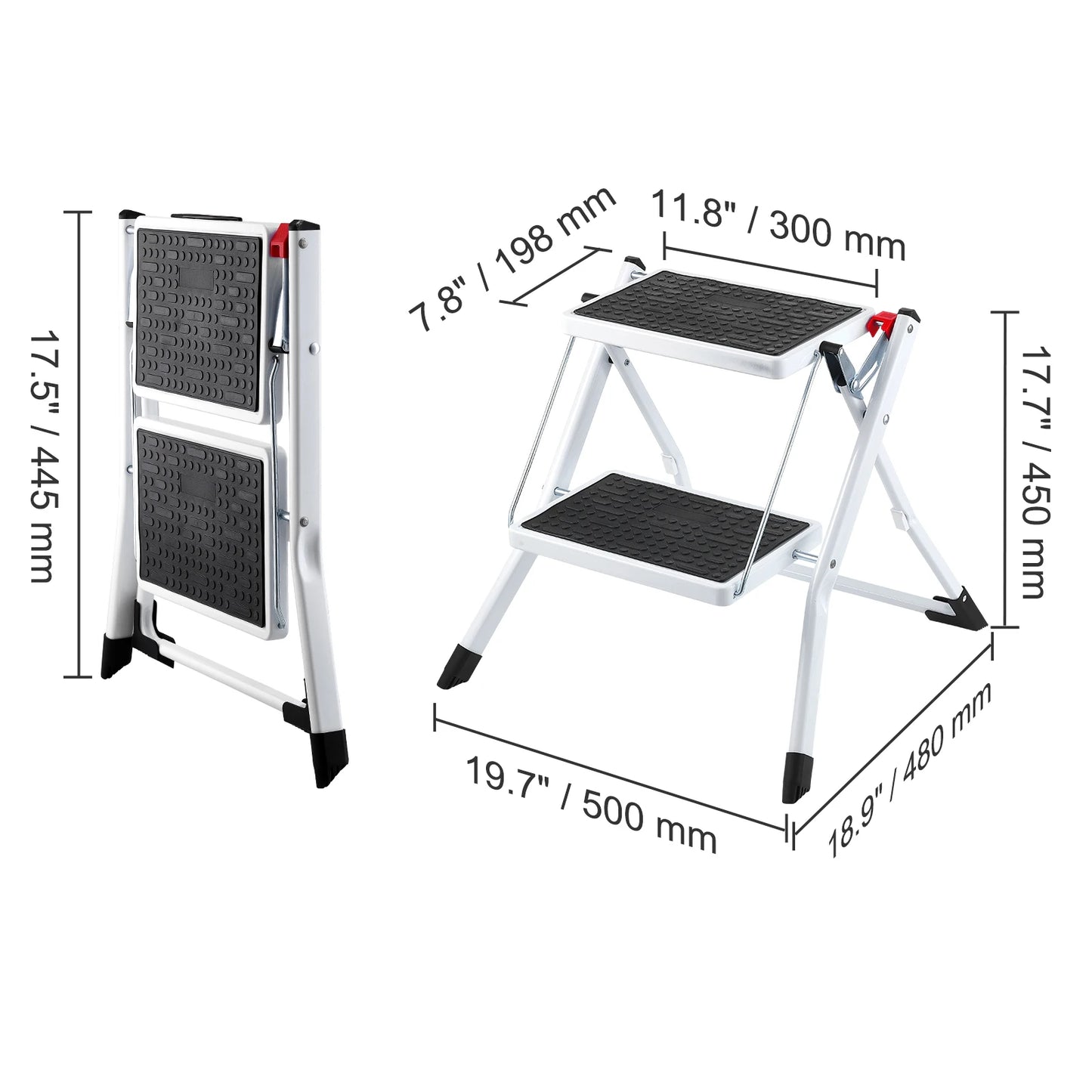 **Step Stool / 1 Step / 330 lbs Capacity / Adjustable Height / Non Slip / Sturdy