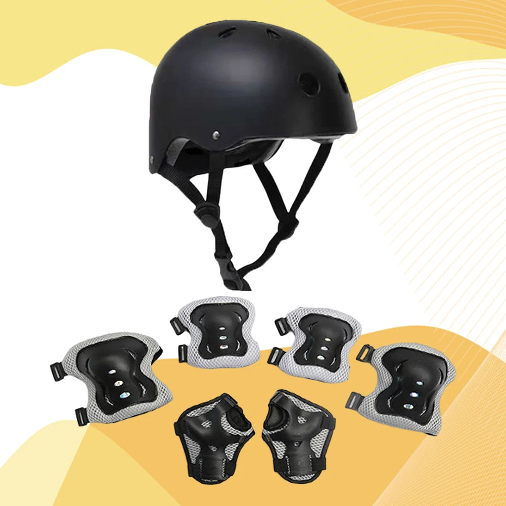 Kids Safety Helmet Knee Elbow Pad Set /  Boys Girls Head Protective Gear Set /  Bicycle / Cycling / Skateboard / Scooter / Skating / Helmet