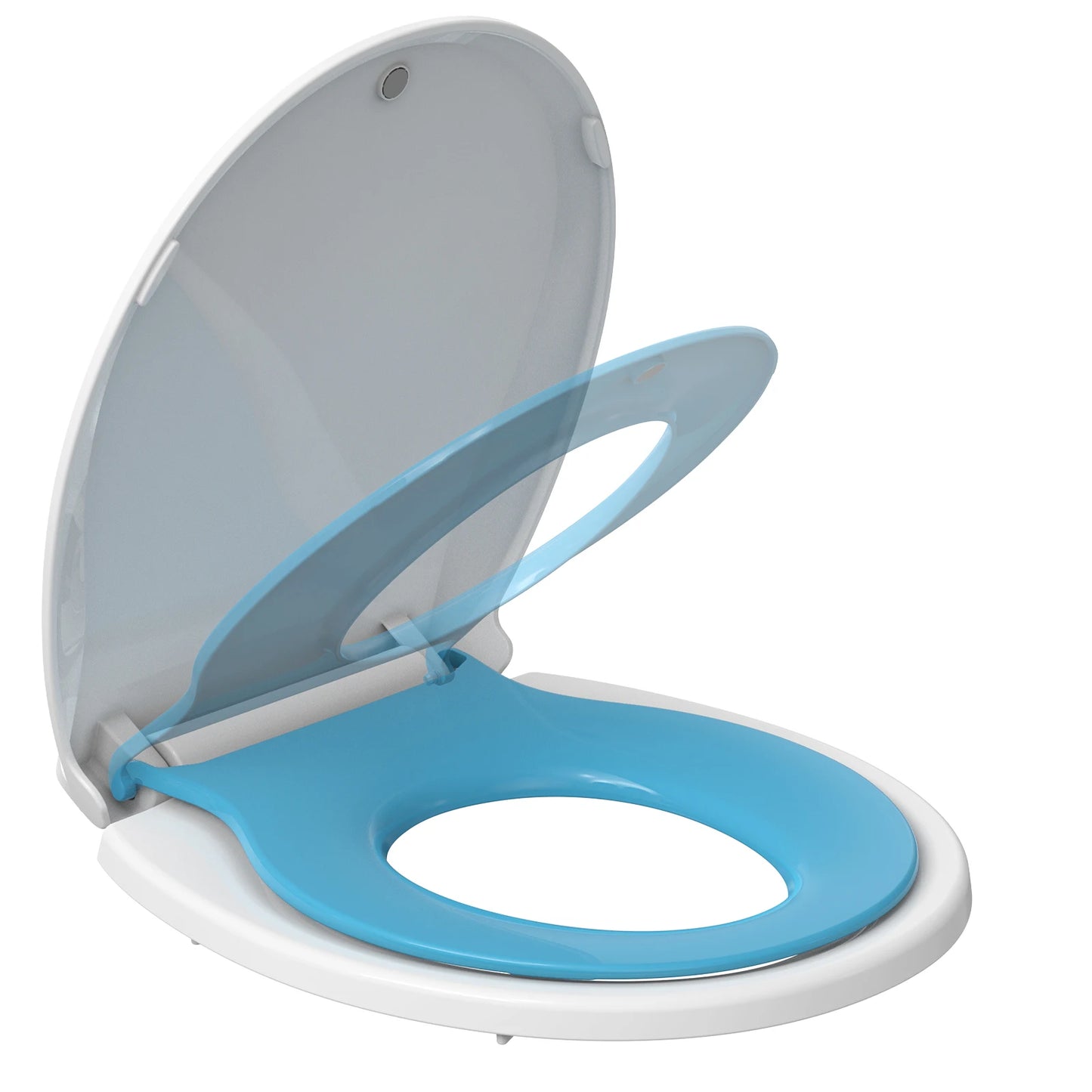 17" Toilet Seat with Built-in Potty Training Seat /  Kids Potty Training, /  2 in 1 Toddler Toilet Seat /  Innovative Toilet Seat Accommodates BOTH Toddlers & Adults