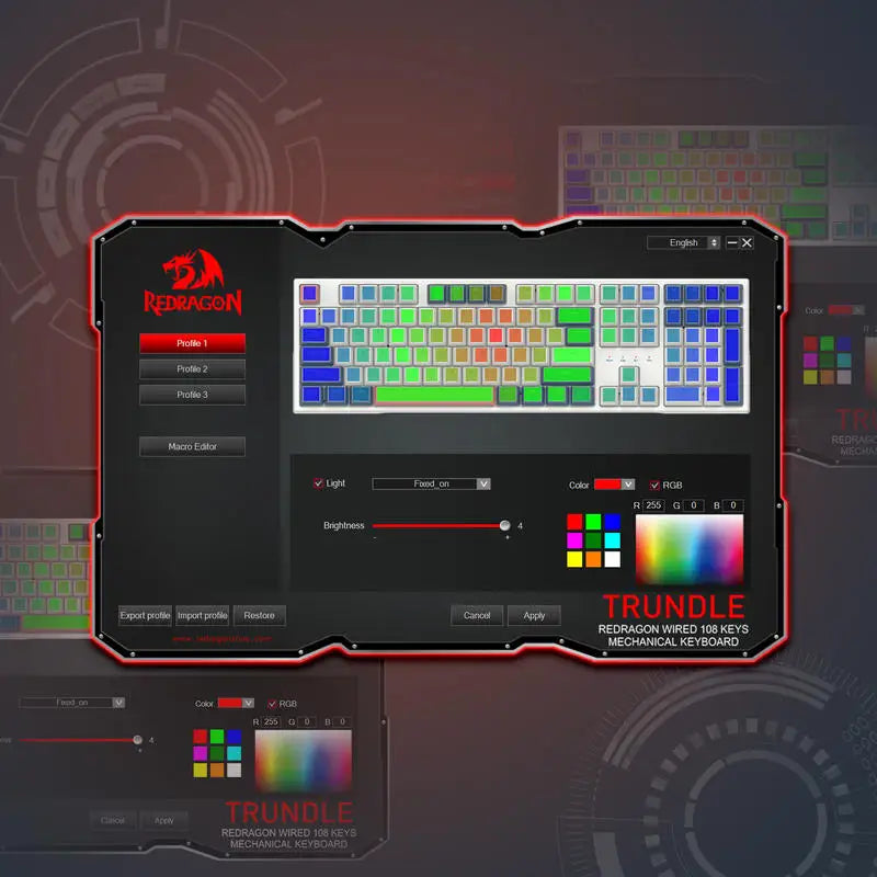 CM***K668 RGB Gaming Keyboard / 108 Keys Wired Mechanical Keyboard w/Extra 4 Hotkeys / Upgraded Hot-swappable Socket / Red Switch