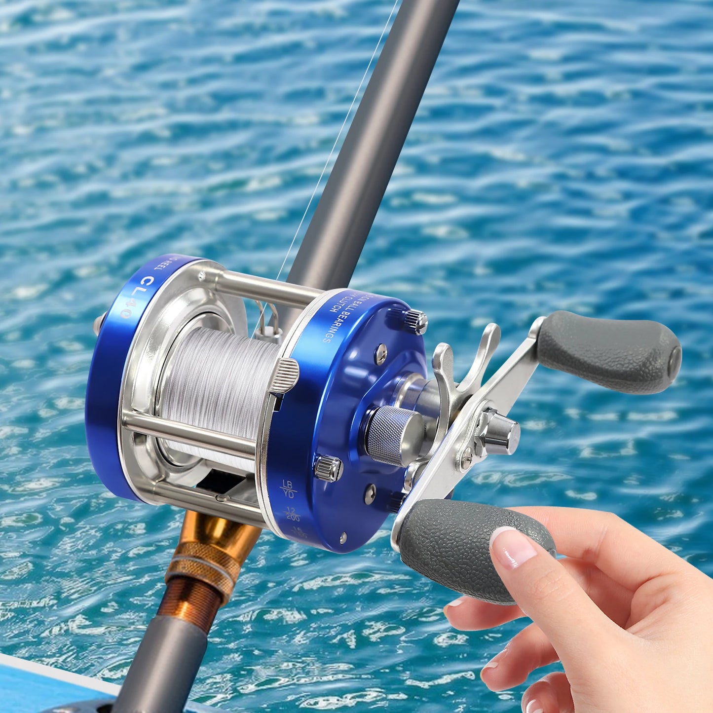 Round Baitcasting Reel  /  Conventional Reel for Catfish /  #40 Left/Right Hand Baitcasting Fishing Reel