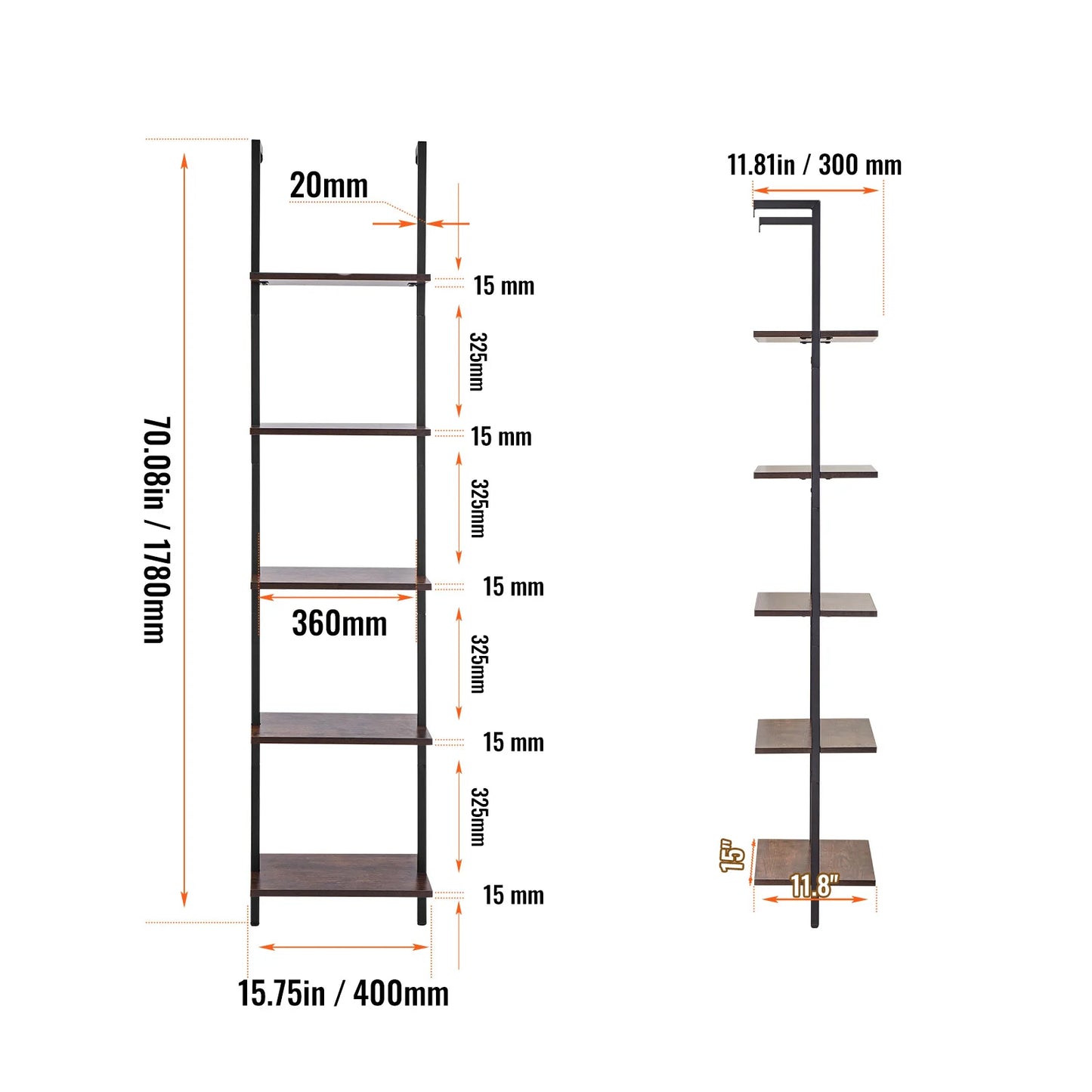 **Industrial Pipe Shelf / Wall-Mount Floating / Rustic Wood Shelves / Bracket Storage Rack for Kitchen Bedroom