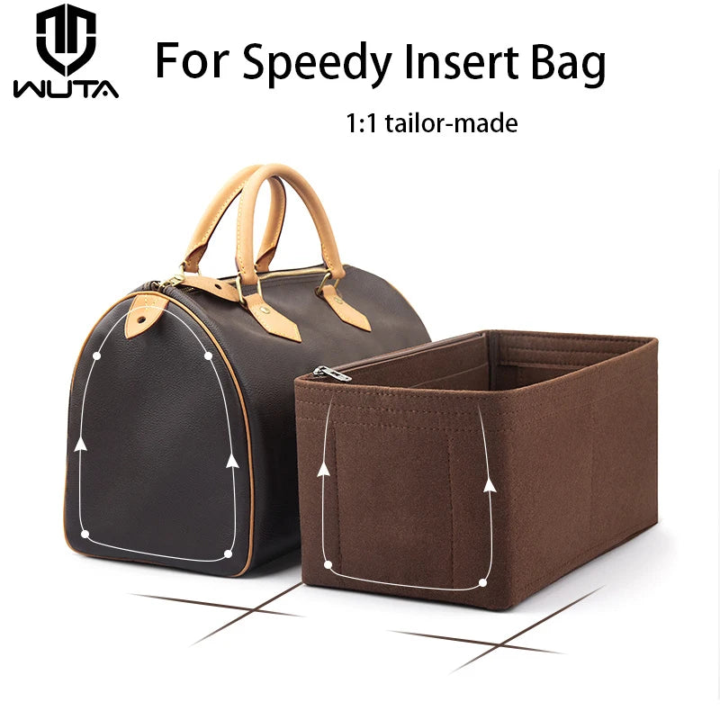 WUTA Felt Insert Bag Organizer For LV Speedy 20 25 30 35 / Flap Handbag / Inner Bag Makeup Travel Purse Storage Tote Bag Accessories