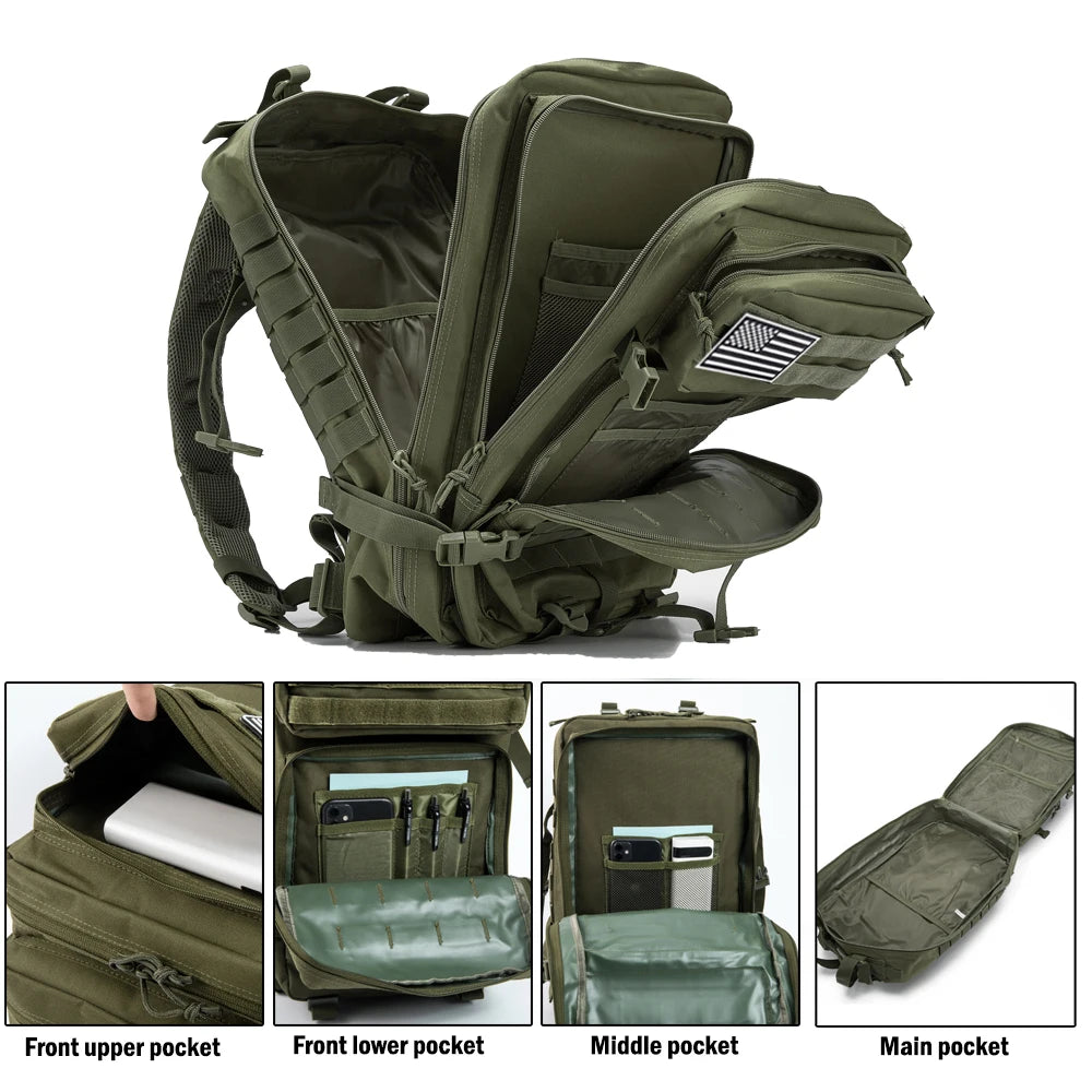 Tactical Backpack / Hiking/ Outdoor Survival  Bag / 3P Assault Pack / EDC Molle Pack For Trekking & Hunting