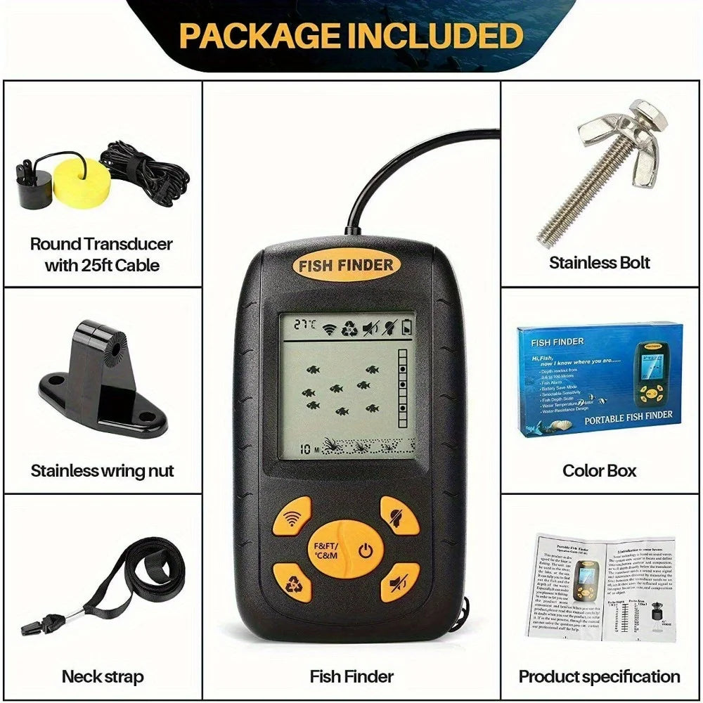 2.3'' Quality Portable Fish Finder /  Echo Sonar  / Alarm Sensor  /  Transducer  /  Fishfinder