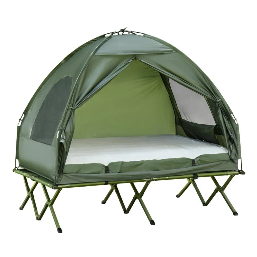 Compact 1 Person Folding Portable Pop-Up  /  Off-Ground Bed  /  Single Layer  /  Polyester  /  Rod /  Outdoor /  Camping  /  Hiking