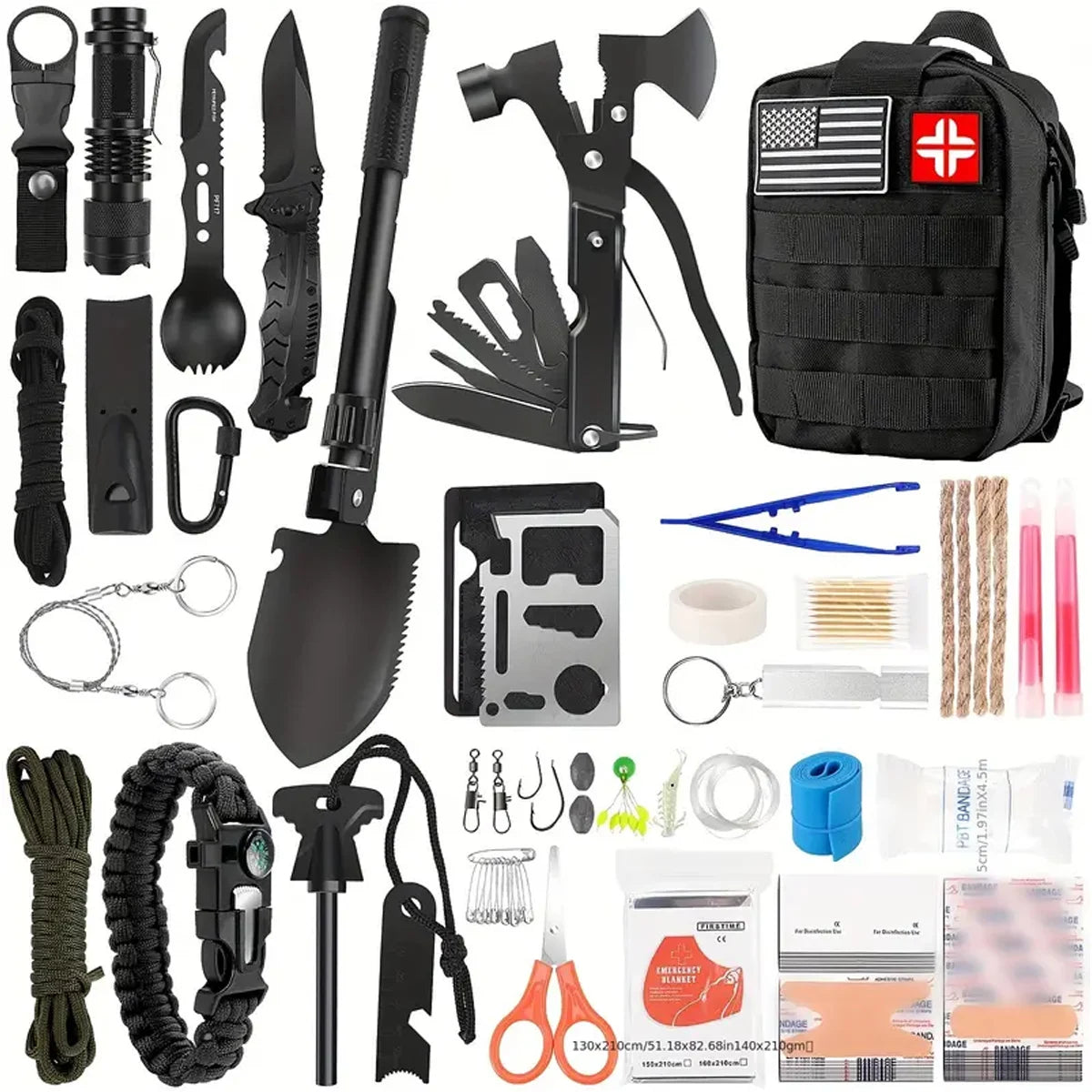 Outdoor Supplies  /  Camping  /  Emergency Equipment /  Camping Survival Tool Set /  Multifunctional Self Defense Supplies  /  First Aid Kits