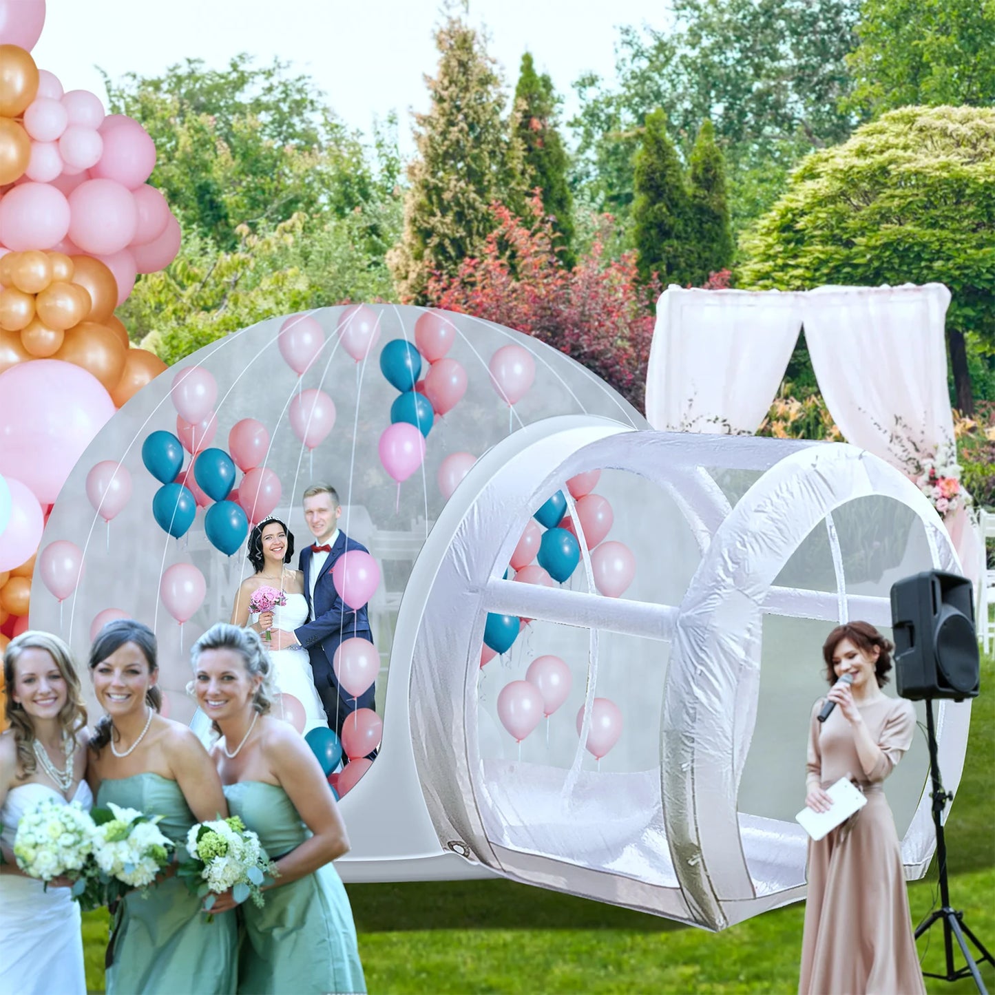 Inflatable 3M 10FT PVC Bubble House / Inflatable Children Toys / Outdoor Castle With 750W Air Blower & 100 balloons