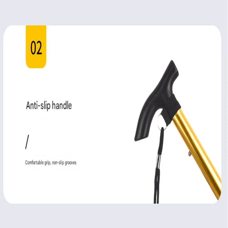 Lightweight Foldable Trekking Pole  /  4-Section Adjustable Hiking Stick with Rubber Tips /  Non-Slip Ergonomic Grip /  for Men & Women