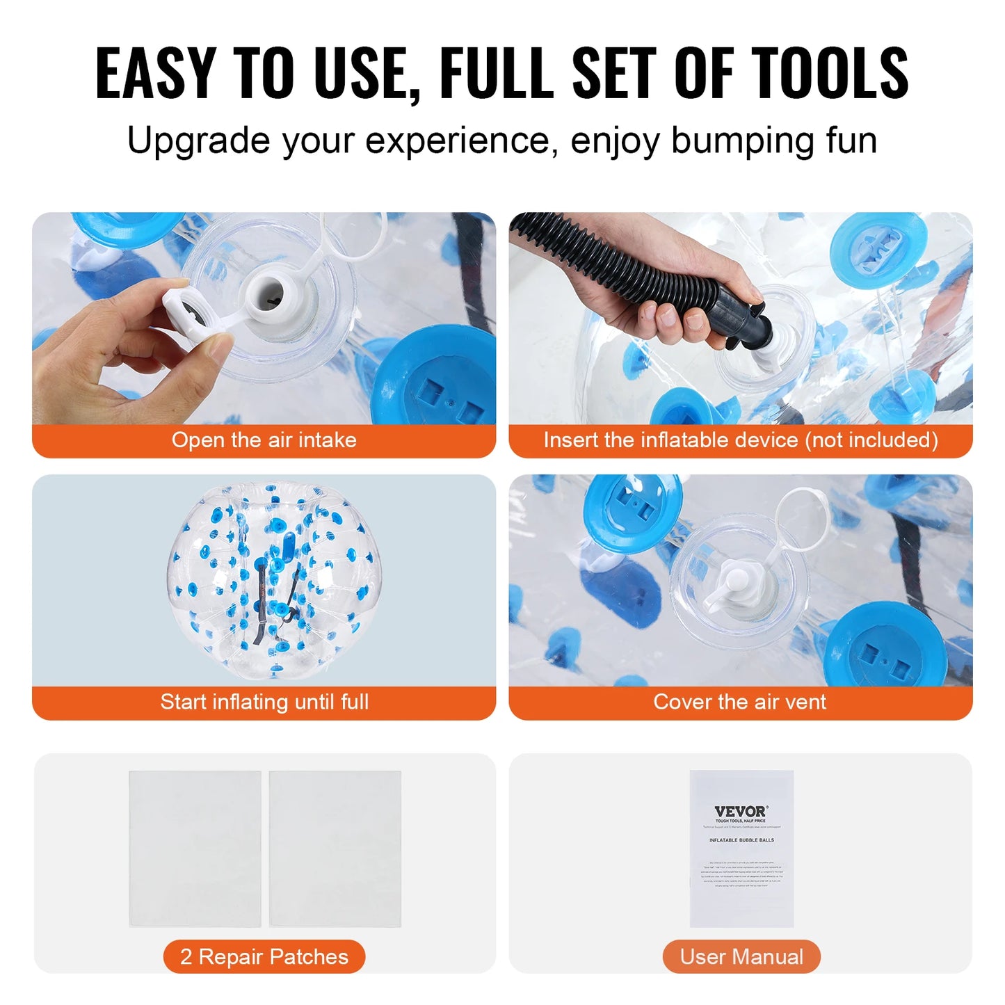 5FT/1.5M Inflatable Bumper Ball / Body Sumo Zorb Balls for Teen & Adult / 0.8mm Thick PVC / Human Hamster Bubble Balls