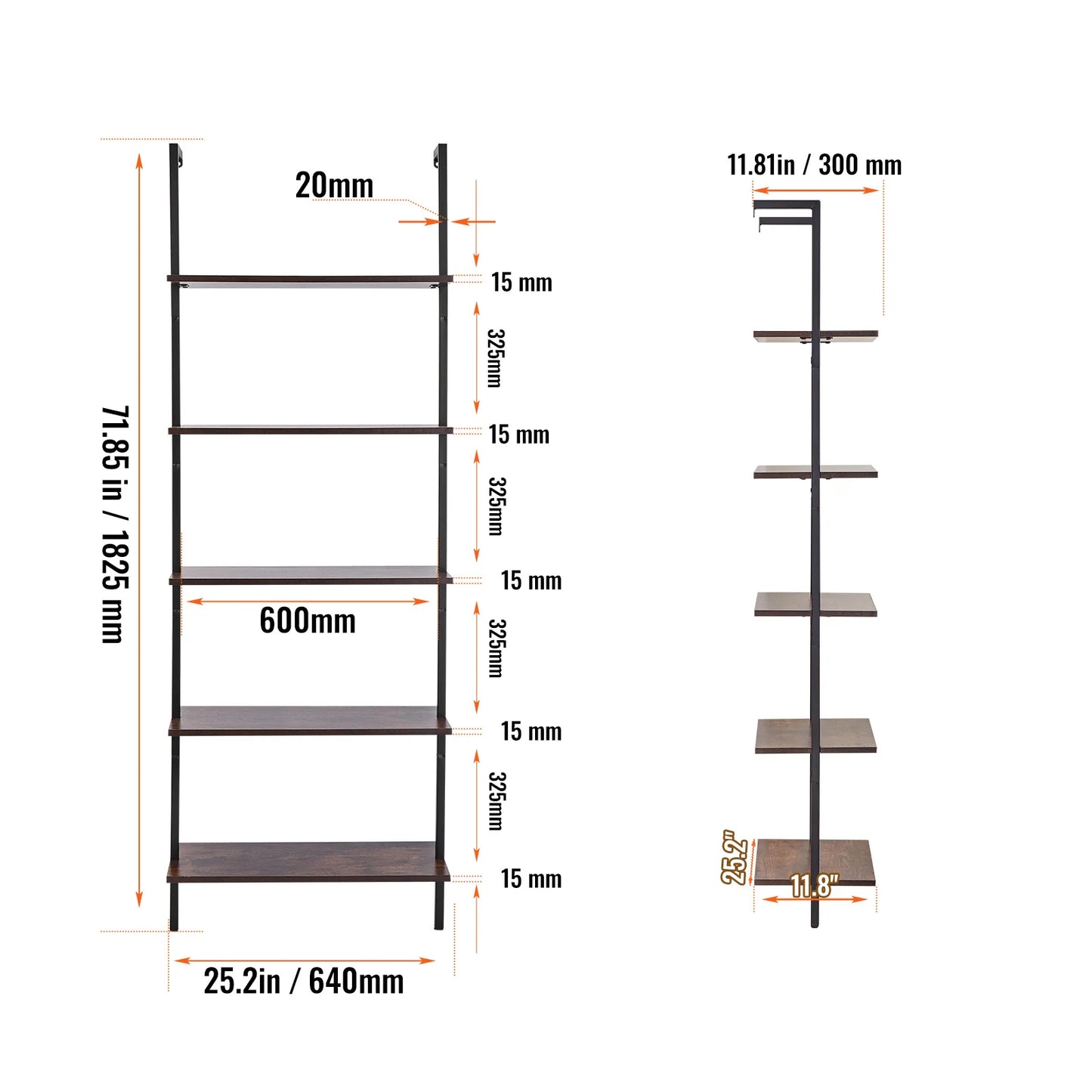 **Industrial Pipe Shelf / Wall-Mount Floating / Rustic Wood Shelves / Bracket Storage Rack for Kitchen Bedroom