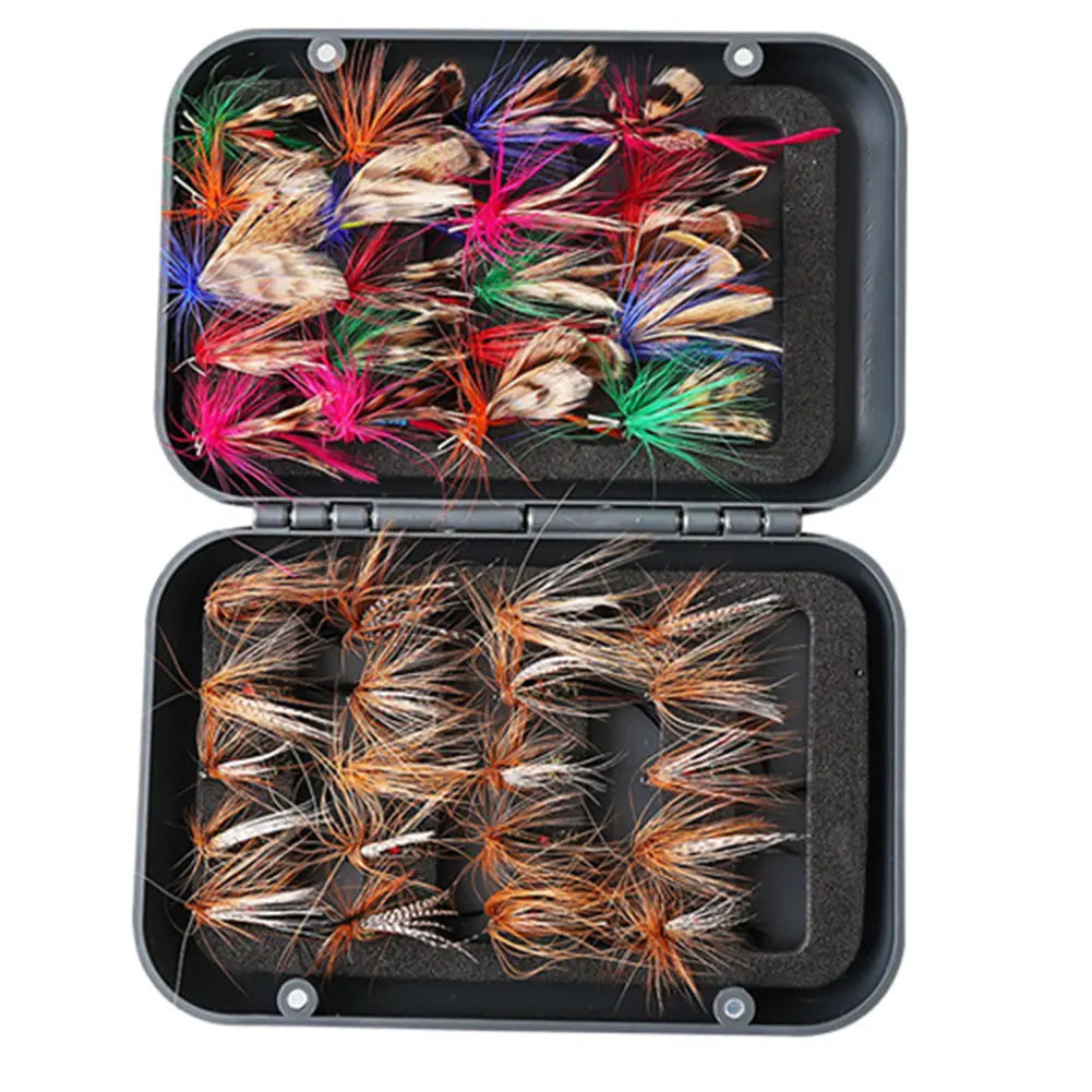 60/41pcs Box  /  Bionic Fly Hook Set /  Artificial Insect Fishing Baits /  Bionic Insects Flies with Box Fly Fishing Lures for Trout & Carp