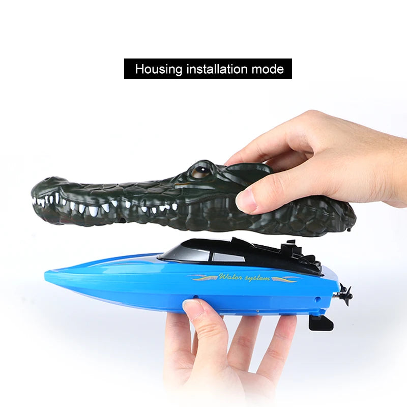 Remote Control Crocodile Speed Boat Toy for Kids, Long Battery Life, Simulation Crocodile Heads, RC Crocodile Ship Toy Gift