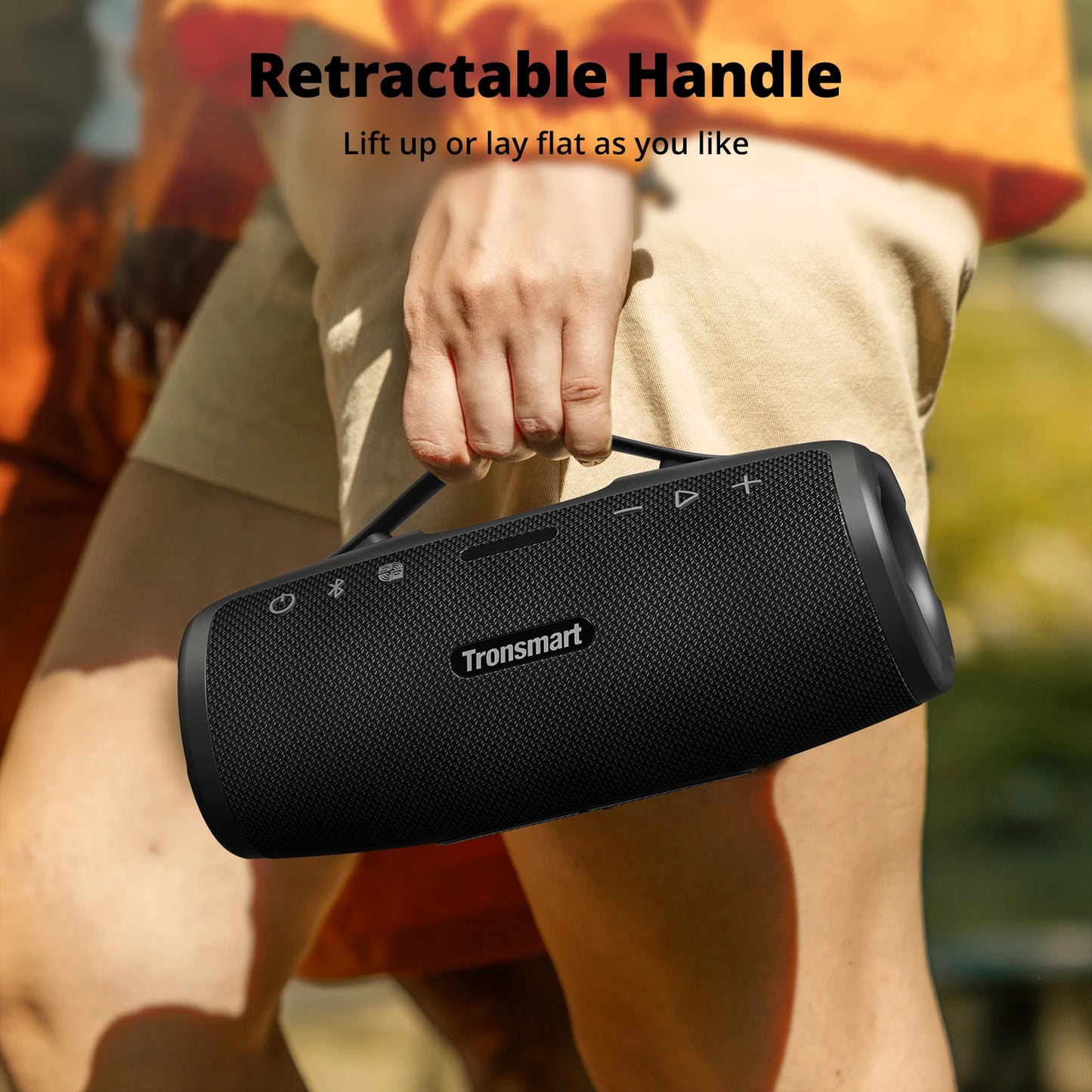**Mirtune S100 Bluetooth Speaker / 50W Speaker / IPX7 Waterproof / APP Control / Built-in Powerbank / Retractable Handle