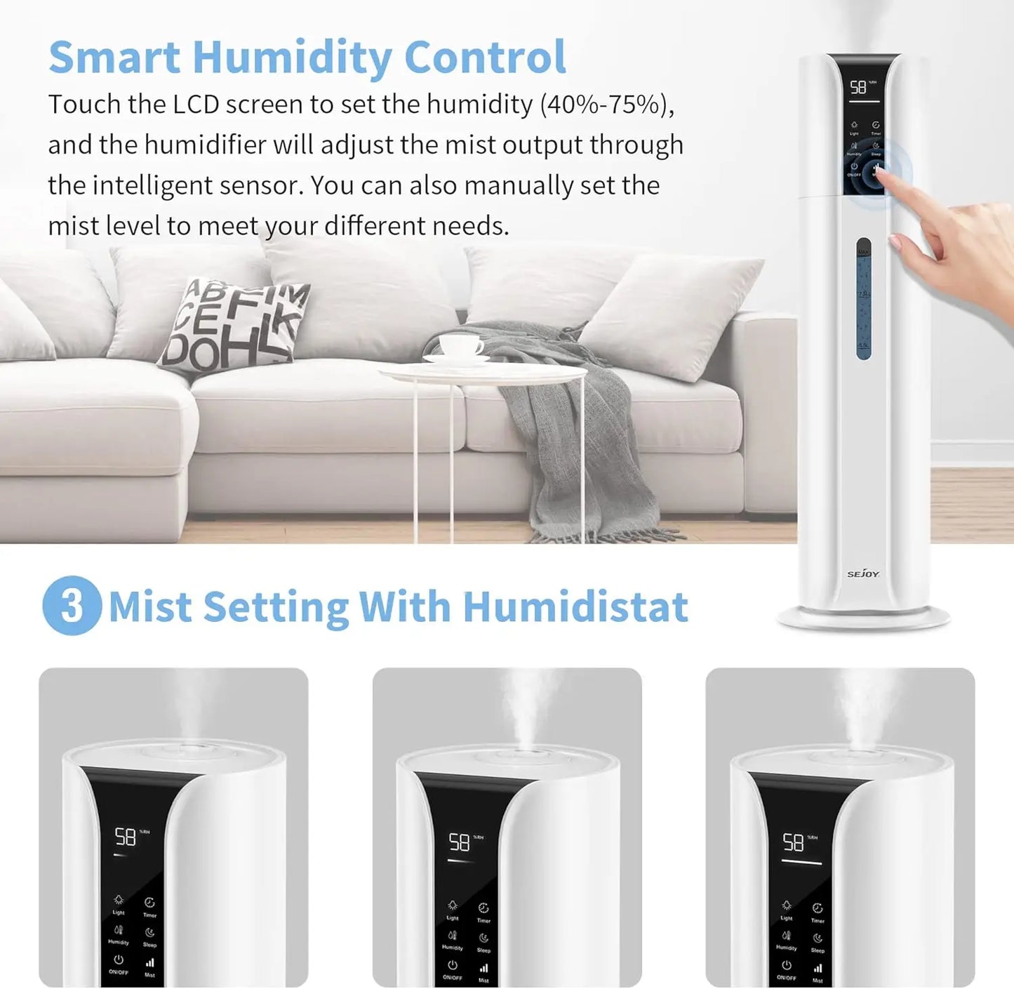 Cool Mist Humidifier /  Ultrasonic / Bedroom / 9L/5L with Essential Oil Remote Control  / Home / Baby / Office /  Plants
