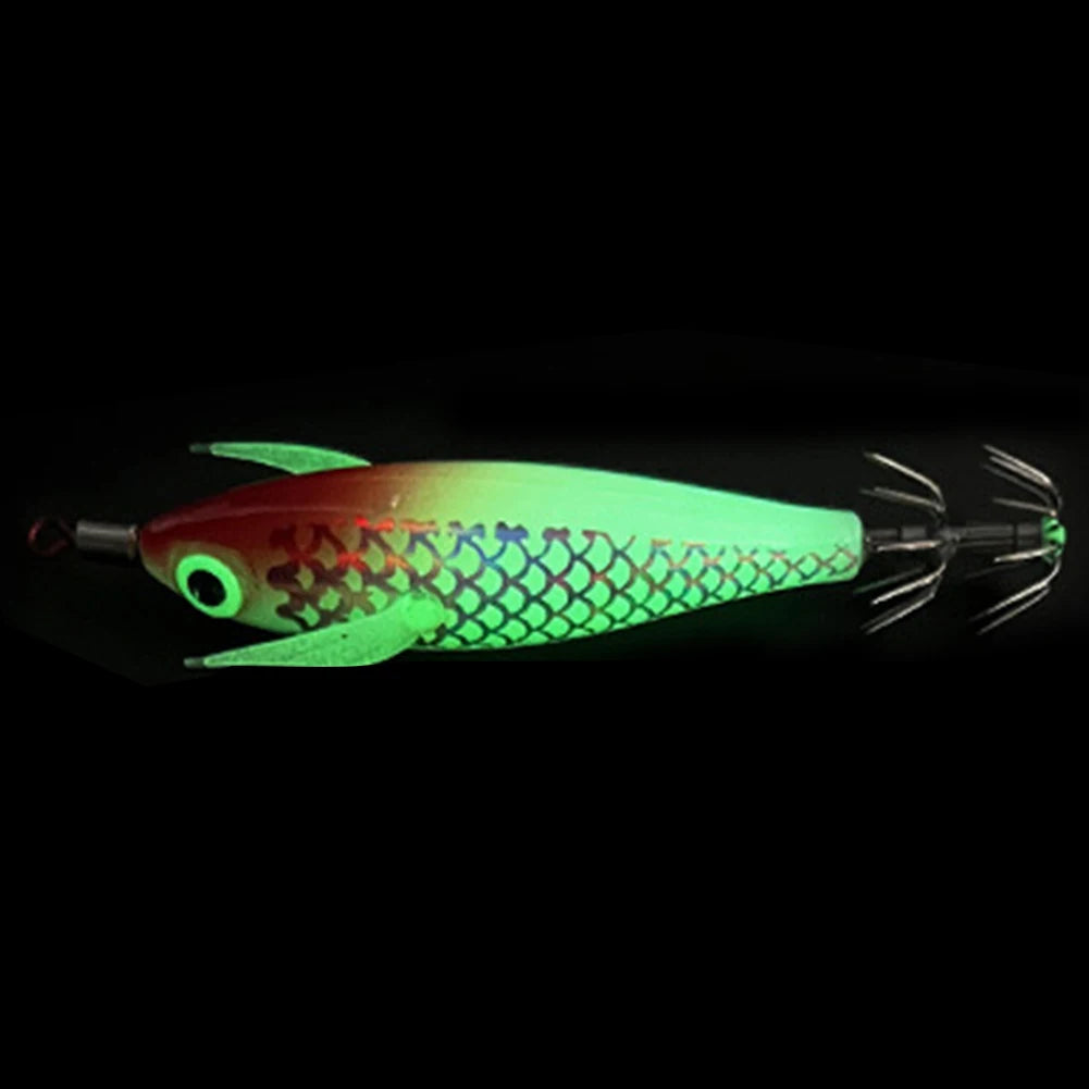 Luminous Squid Hook  /  Cuttlefish  / Attracting Lure  / Double Hook /  Glow In The Dark  / Squid Bait  / Fake Octopus Bait for Octopus Squid