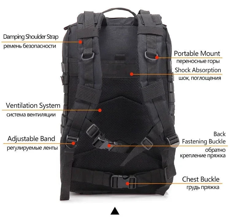 Tactical Backpack / Hiking/ Outdoor Survival  Bag / 3P Assault Pack / EDC Molle Pack For Trekking & Hunting