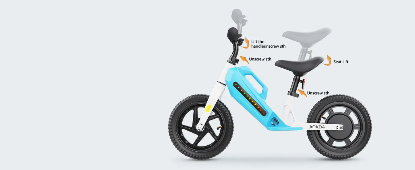 Electric Balance Bikes for Kids / 180W Electric Balance Bike / 12" Pneumatic Tire  / 21.6V/5.2Ah Battery /  Boys & Girls E-Bike / 3-6 Years