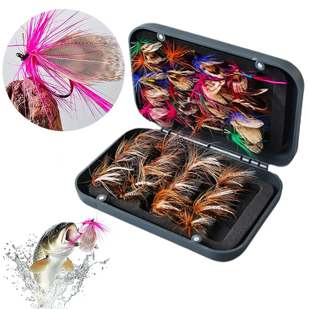 60/41pcs Box  /  Bionic Fly Hook Set /  Artificial Insect Fishing Baits /  Bionic Insects Flies with Box Fly Fishing Lures for Trout & Carp