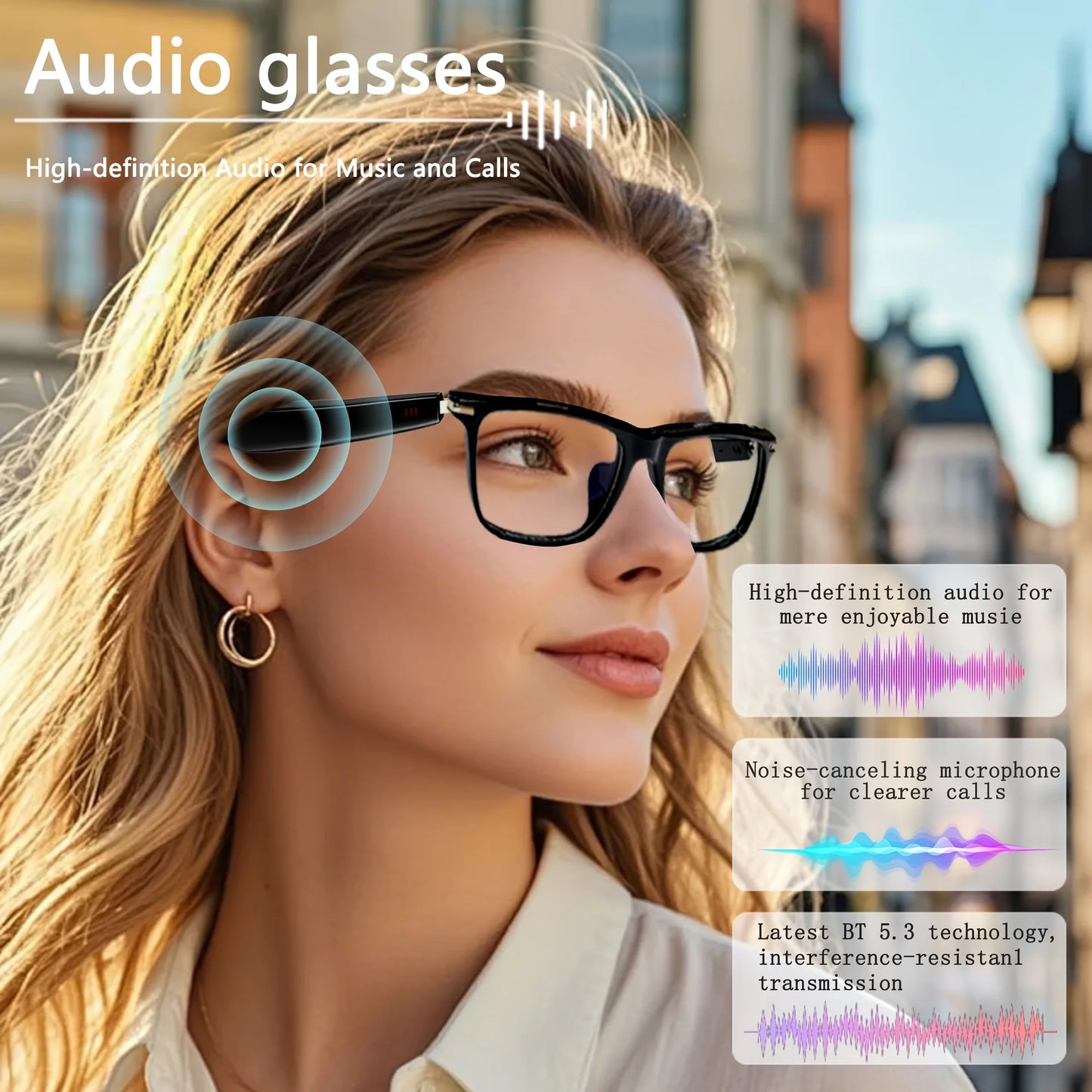 AI Translation Smart Glasses with photochromic lenses / Supports 160+ languages / Real-time translation