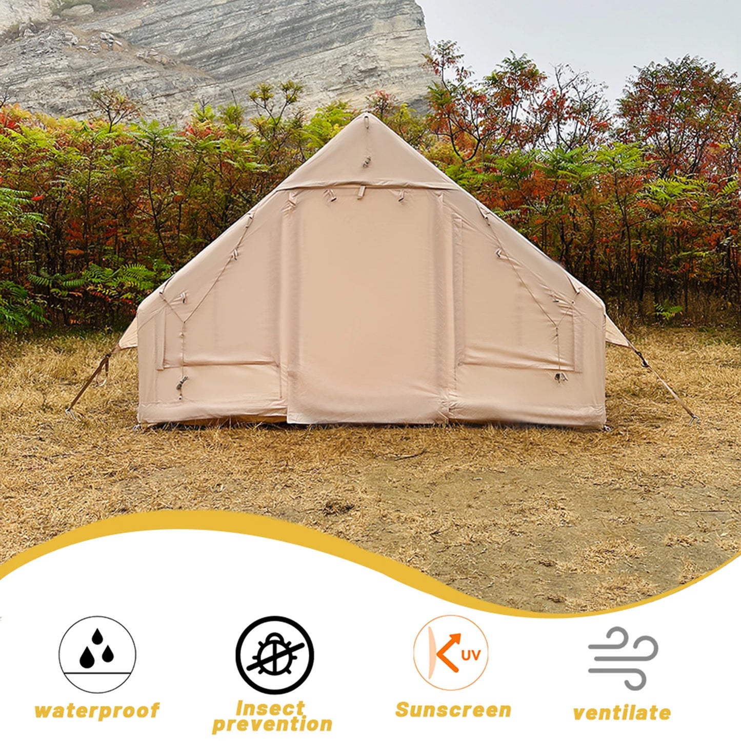 Inflatable Camping Tent / Easy Setup / Waterproof & Windproof / Outdoor Self-Supporting Blow up Tent / Portable