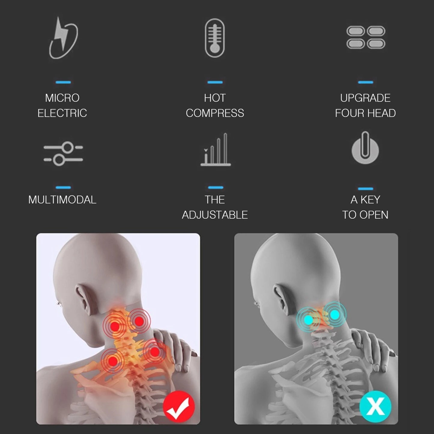 Neck Massage Machine for Head and Neck Protection / Heating Machine / Light Vibration / Hot Compress / Cervical Spine Machine