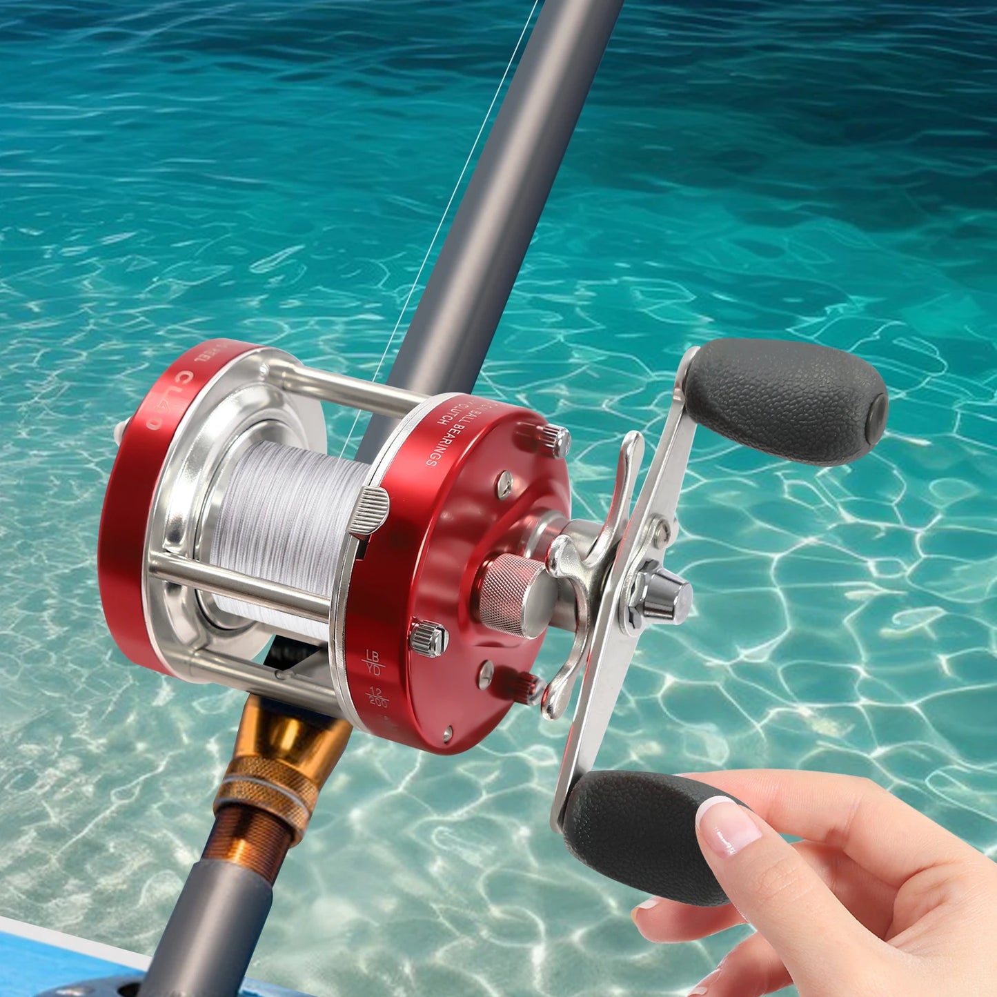 Round Baitcasting Reel  /  Conventional Reel for Catfish /  #40 Left/Right Hand Baitcasting Fishing Reel