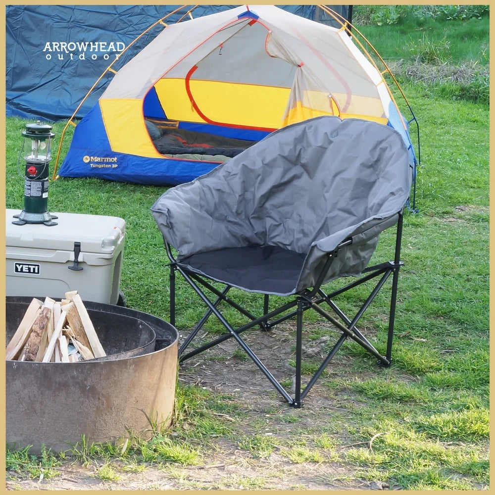 Oversized Heavy-Duty Folding Camping Chair with Cup Holder
External Pocket
Portable
Padded Seat