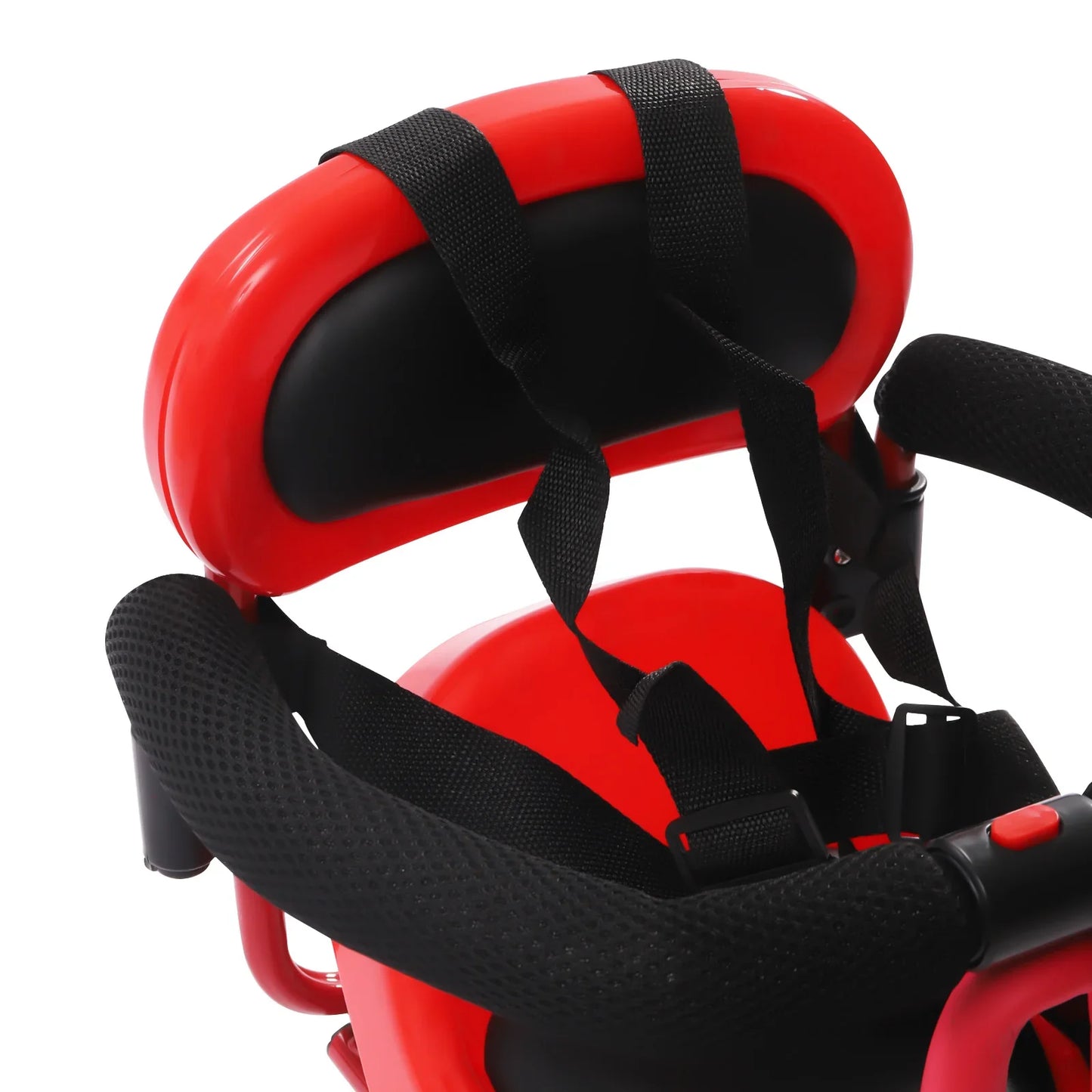 Bike Child Safety Leather Seat /  Bicycle Child Safety Leather Seat with Safety Fence /  Foot Pedal & Seat Belt for Baby, Toddler, Child /  Universal