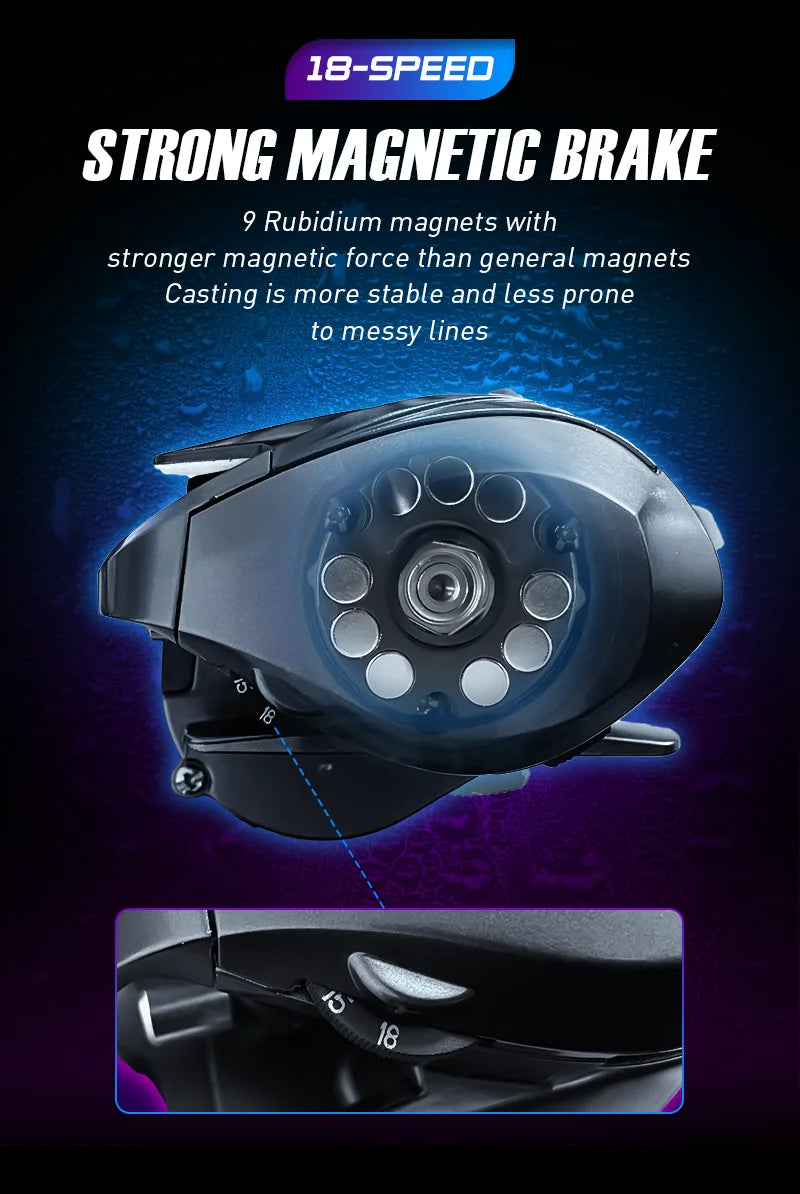 Baitcasting Reel  /  7.3:1 HS Gear Ratio  /  Aluminum Double Spool  /  Carbon Grip /  Metal BFS Micro Fresh Seawater Fishing Coil