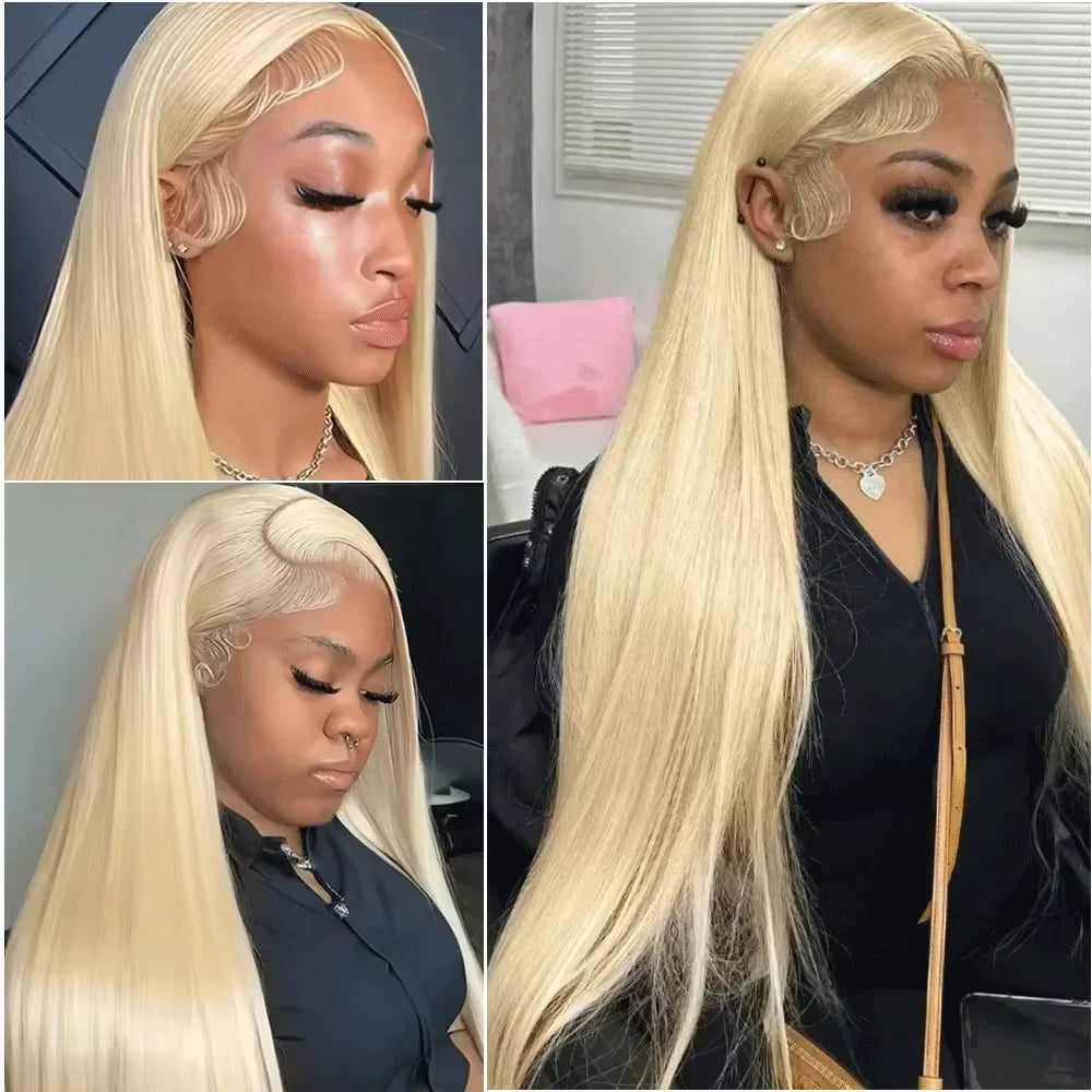 **Blonde Straight 613 HD Lace Frontal Wig / 13x6 Lace Front Wig / Human Hair / Honey Colored 13x4 Transparent Lace Front Wigs for Women