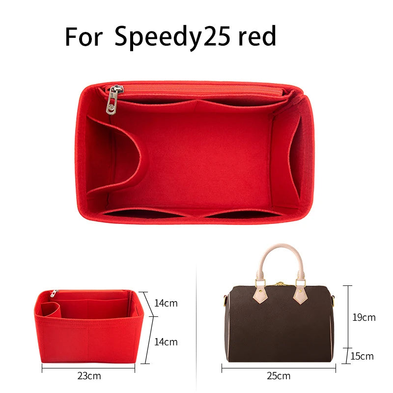 WUTA Felt Insert Bag Organizer For LV Speedy 20 25 30 35 / Flap Handbag / Inner Bag Makeup Travel Purse Storage Tote Bag Accessories