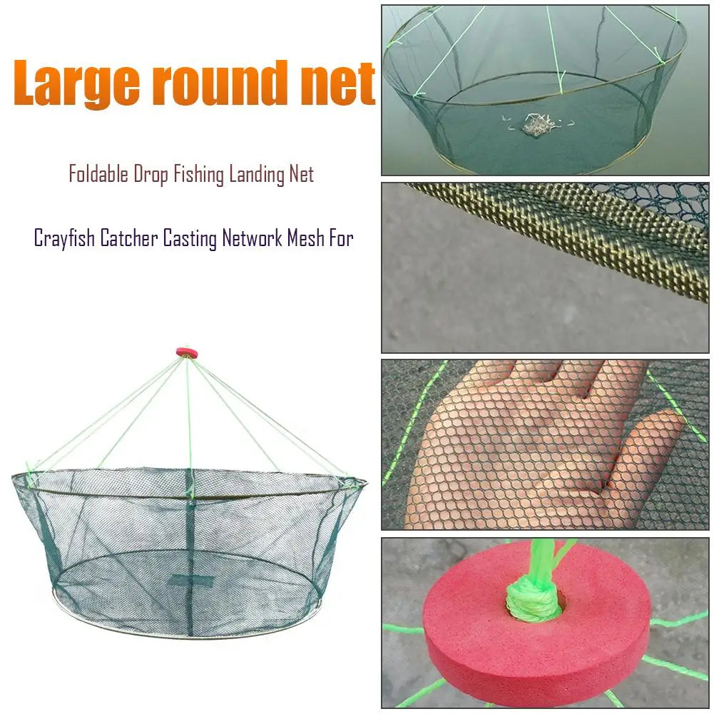 Foldable Crayfish & Shrimp Catcher Tank  /  Portable Prawn, Bait, Crab, & Shrimp Net  /  Crab & Shrimp Trap /  Cage for Catching Fish.  Shrimp. &  Crab