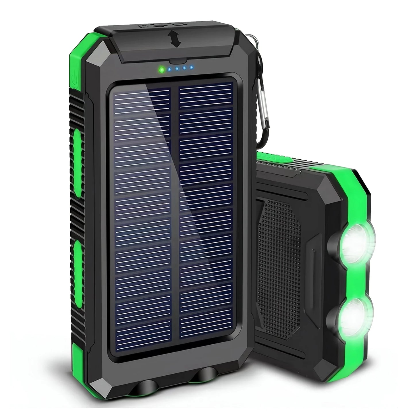 CM***10000mAh Solar Power Bank / Portable / Waterproof / Outdoor Dual 5V 1A USB Ports / Fast Charging LED Flashlight for iPhone Tablets