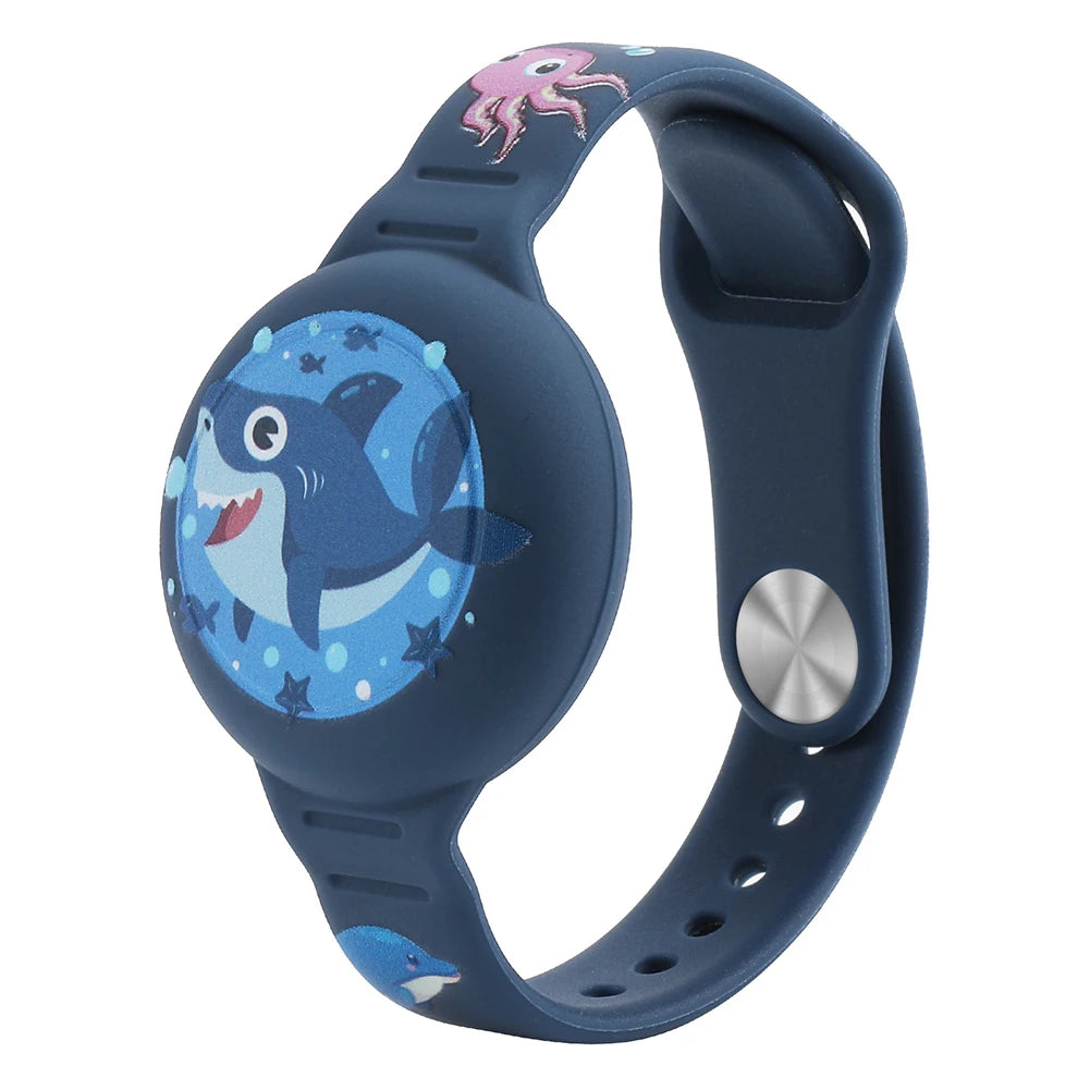 Cute Waterproof Silicone Toddler GPS Tracker Wristband for AirTag / Kids / Cartoon Design / Lightweight