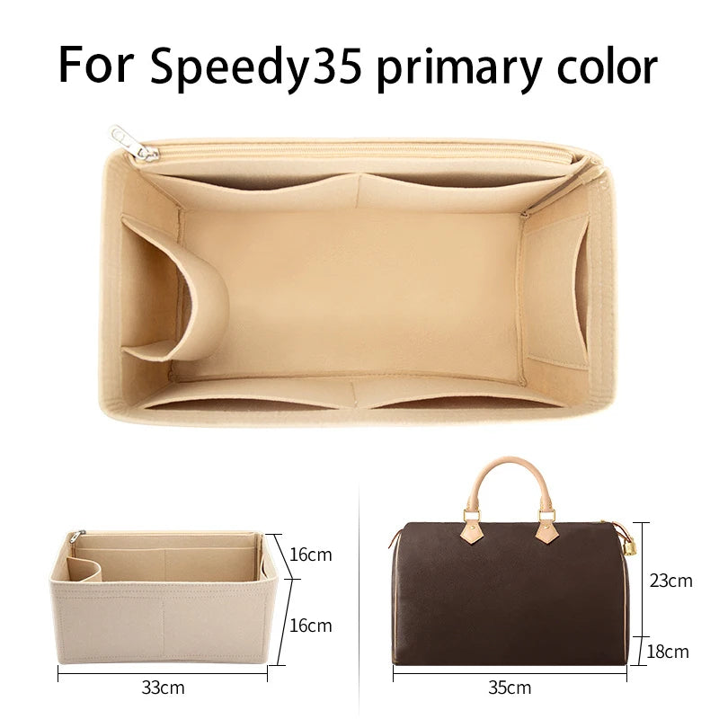 WUTA Felt Insert Bag Organizer For LV Speedy 20 25 30 35 / Flap Handbag / Inner Bag Makeup Travel Purse Storage Tote Bag Accessories
