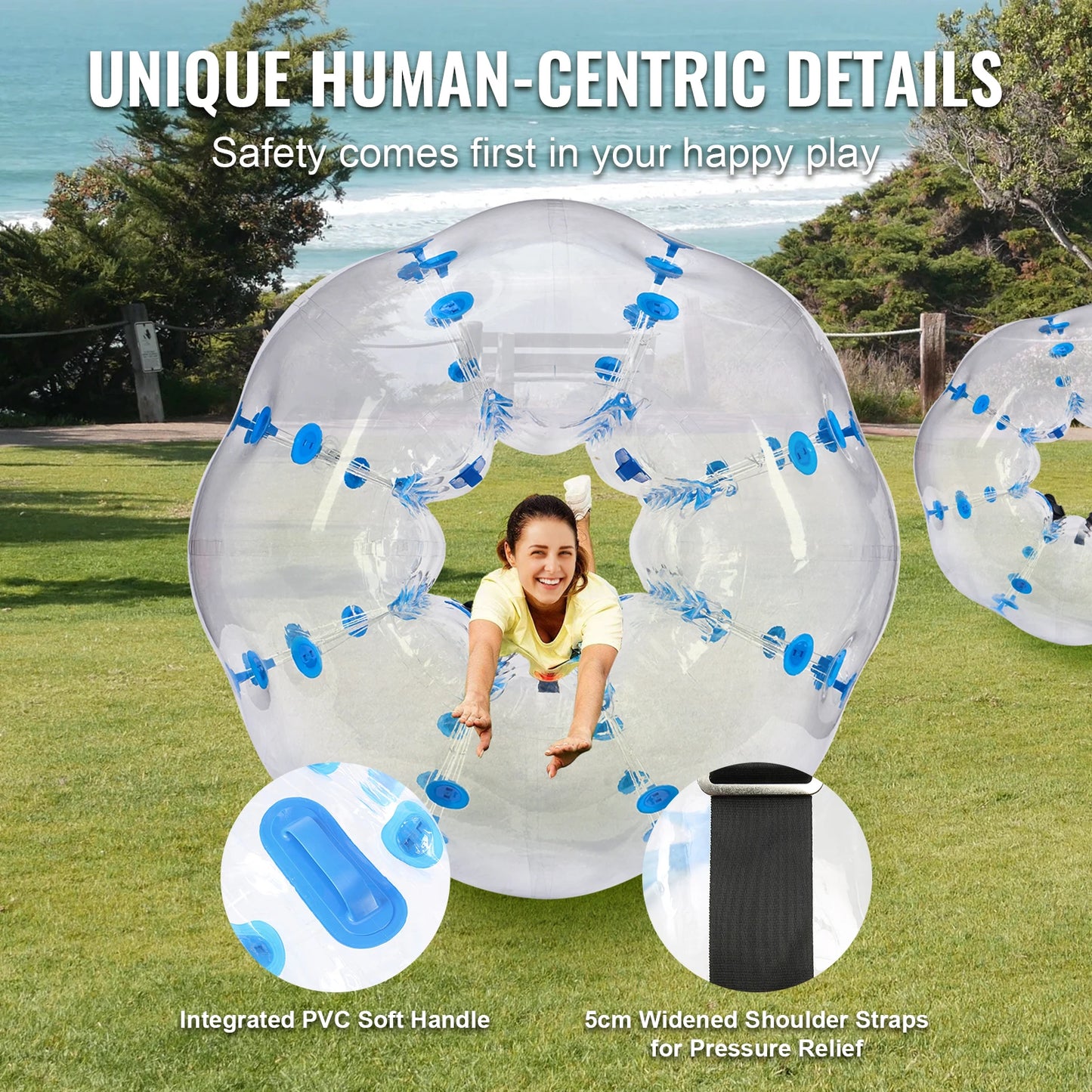 5FT/1.5M Inflatable Bumper Ball / Body Sumo Zorb Balls for Teen & Adult / 0.8mm Thick PVC / Human Hamster Bubble Balls