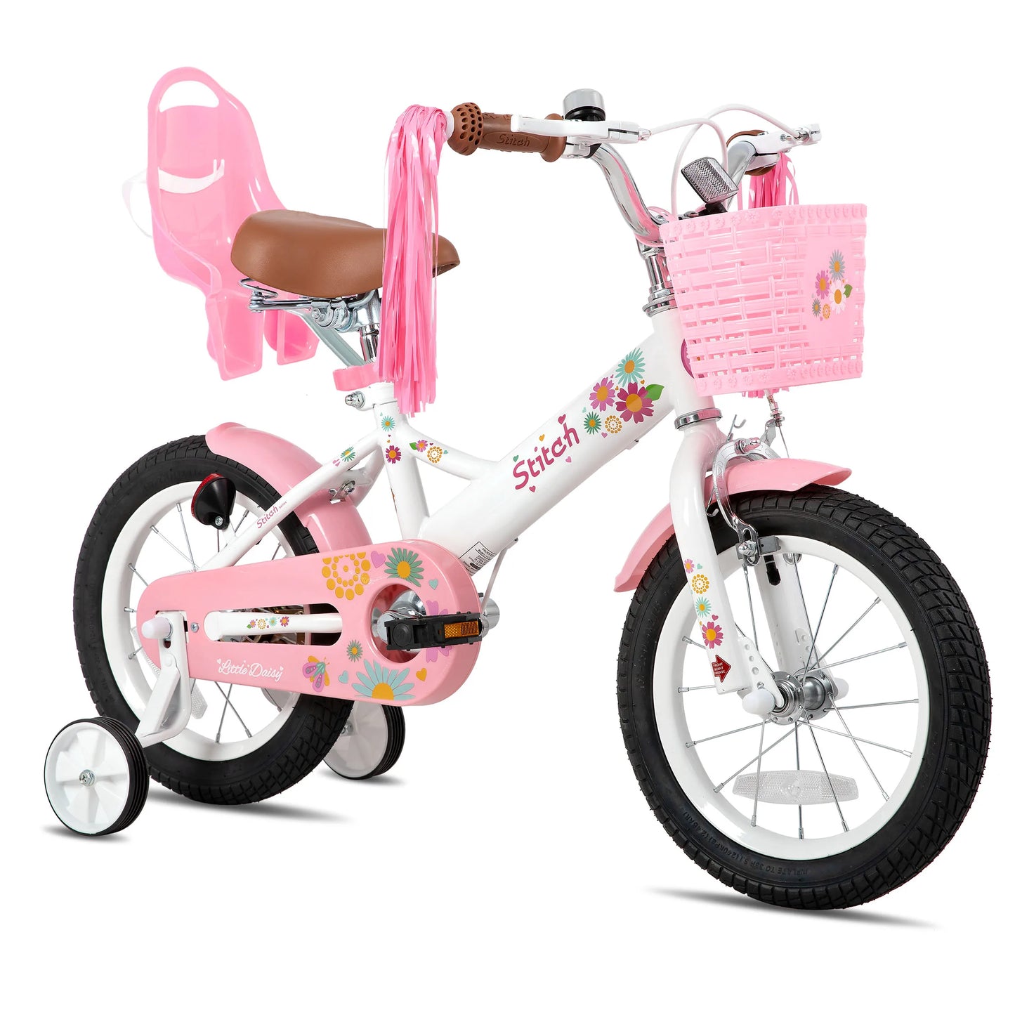 Kids Bike for Ages 2-7 Years /  Also Bikes with 12"  14"   16" Inch  Wheels / Girls Bikes with Doll Seat & Streamers  /  Boys Bike with Flag & Plate
