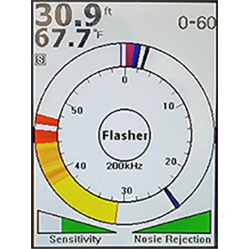 Fish Finder with HD Color Virtuview Display /   Black/Red  /  2" H x 1.6" W Screen Size