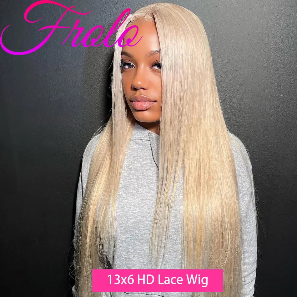 **Blonde Straight 613 HD Lace Frontal Wig / 13x6 Lace Front Wig / Human Hair / Honey Colored 13x4 Transparent Lace Front Wigs for Women