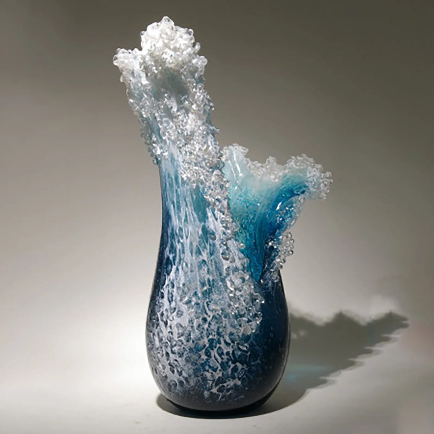 Sea Wave Vase / Wavy Vase  / Resin  / Blue Wavy Vase  /  For Office  / Living Room  / Decorations  / Decor