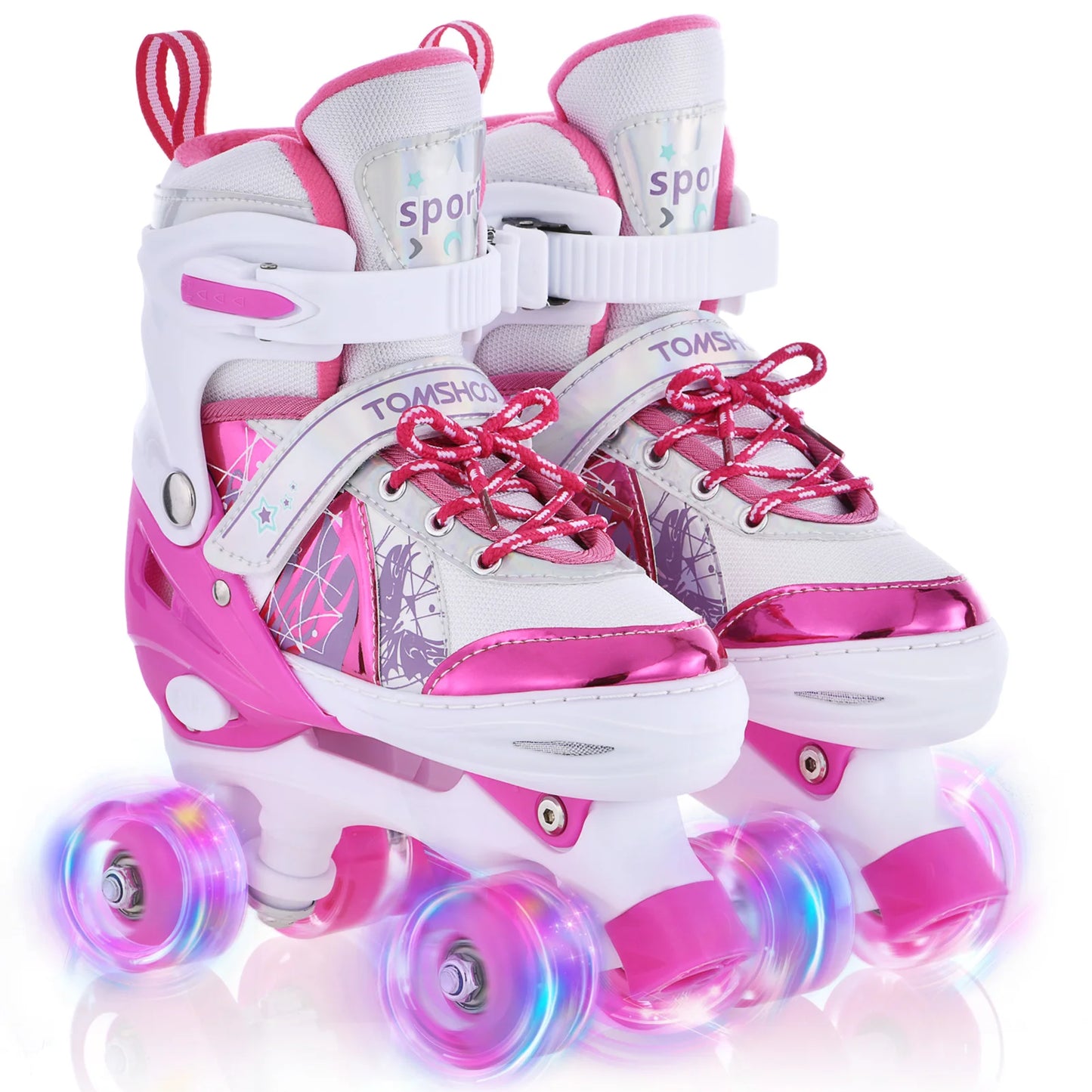 Roller Skates for Girls and Boys / 4 Size Adjustable / Light Up kids roller skates