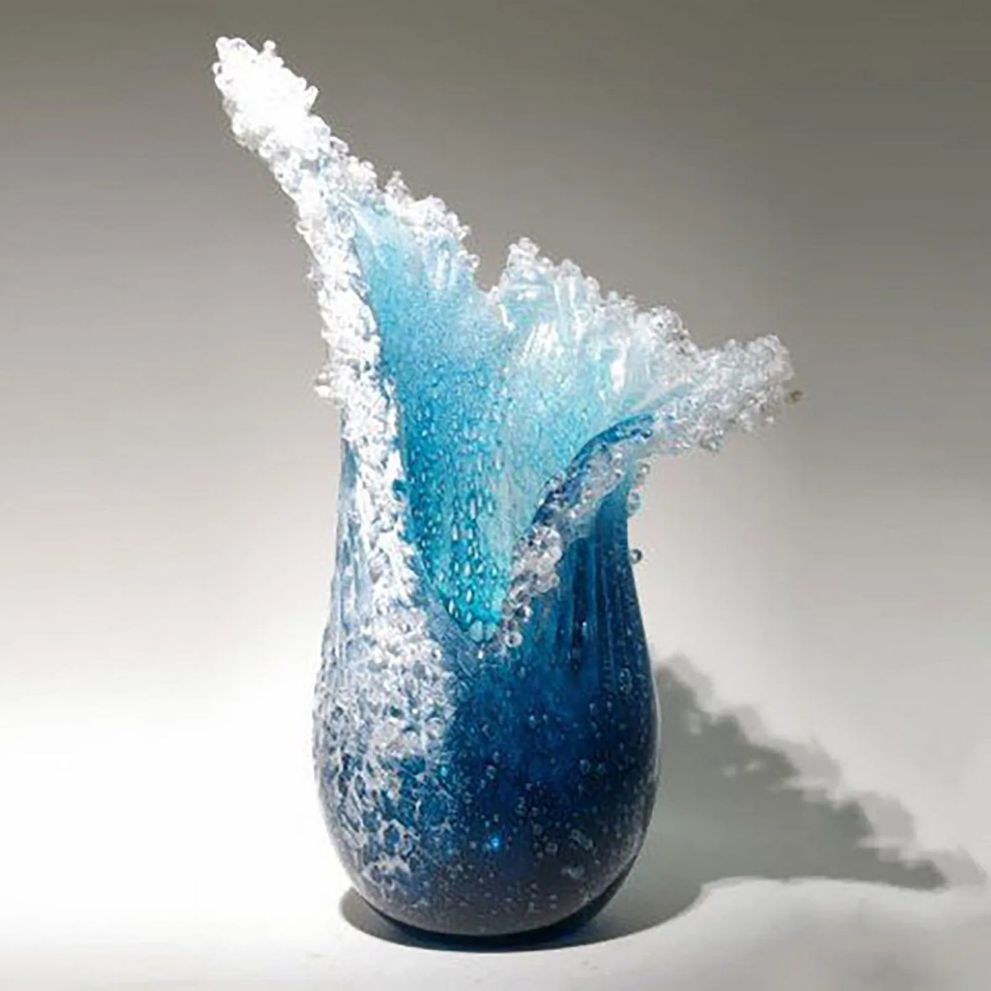 Sea Wave Vase / Wavy Vase  / Resin  / Blue Wavy Vase  /  For Office  / Living Room  / Decorations  / Decor