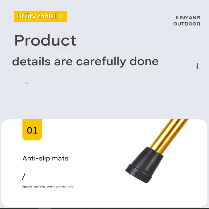 Lightweight Foldable Trekking Pole  /  4-Section Adjustable Hiking Stick with Rubber Tips /  Non-Slip Ergonomic Grip /  for Men & Women