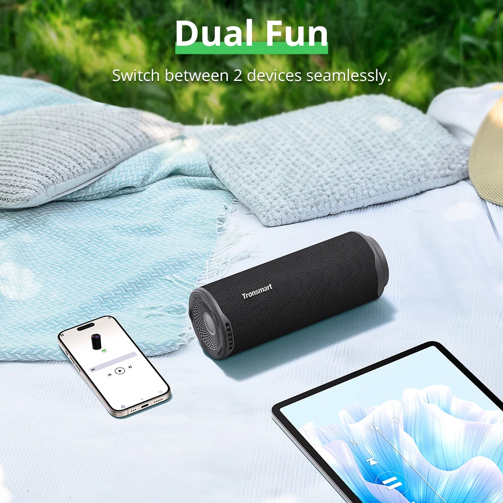 **T8 Bluetooth Speaker / 40W Portable Speaker with Deep Bass / Sound Pulse / Waterproof IPX7 / APP Control for Camping
